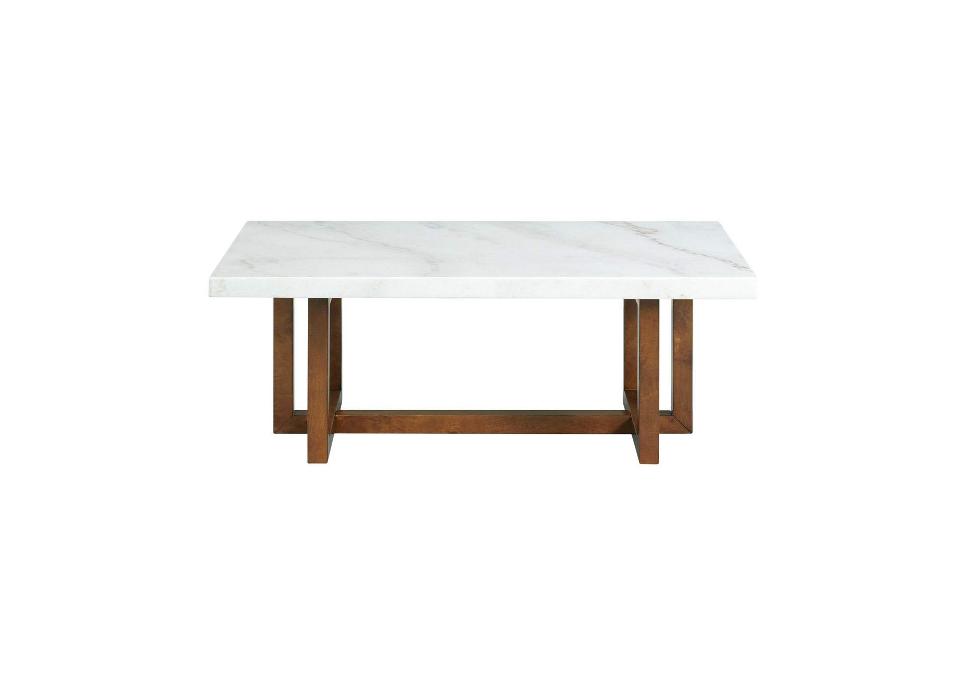 Morris Coffee Table In Espresso With White Marble Top 3A image 9