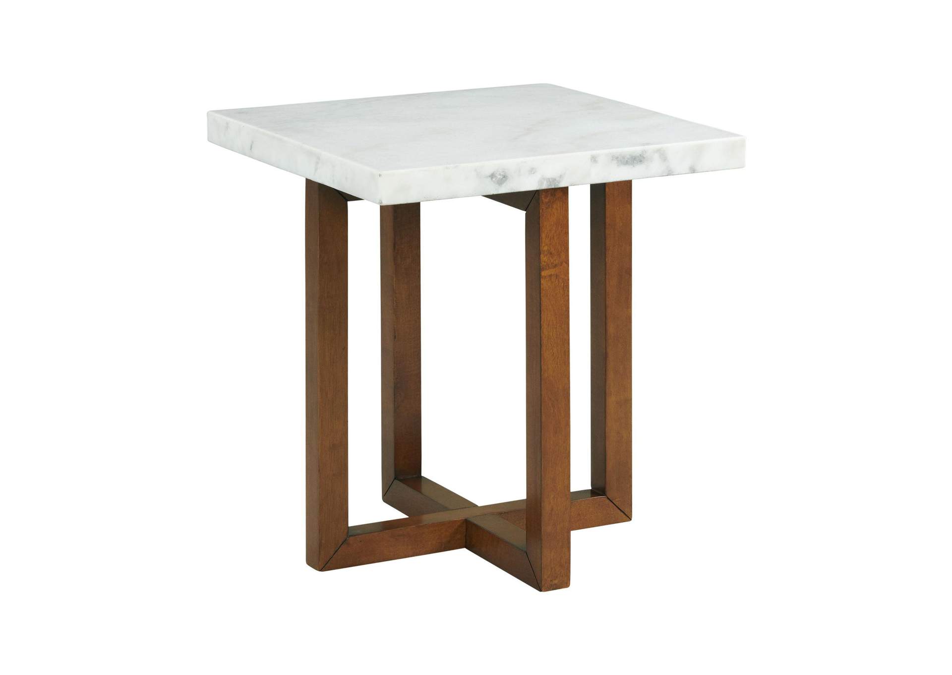 Morris End Table In Espresso With White Marble Top 3A image 7