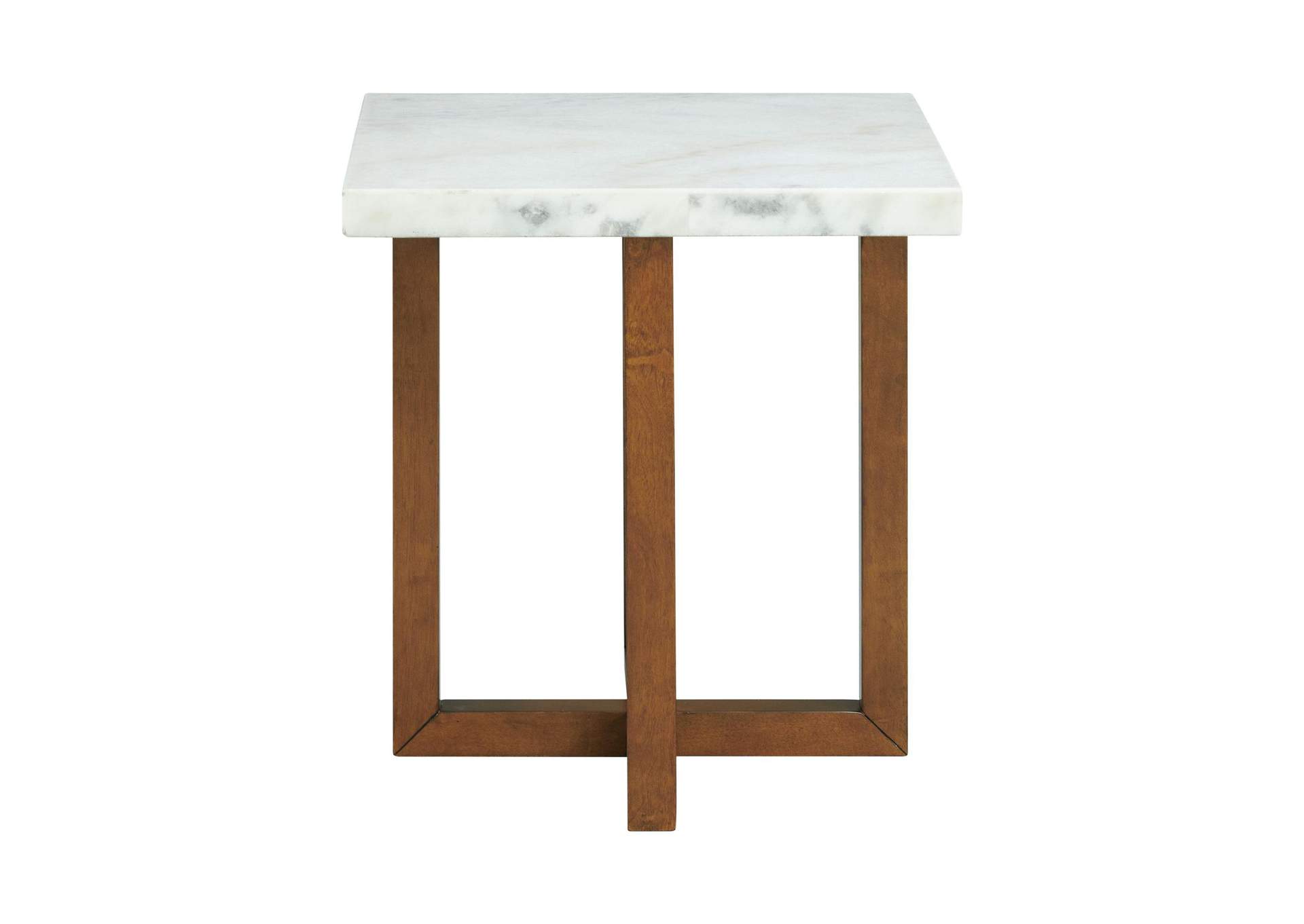 Morris End Table In Espresso With White Marble Top 3A image 9