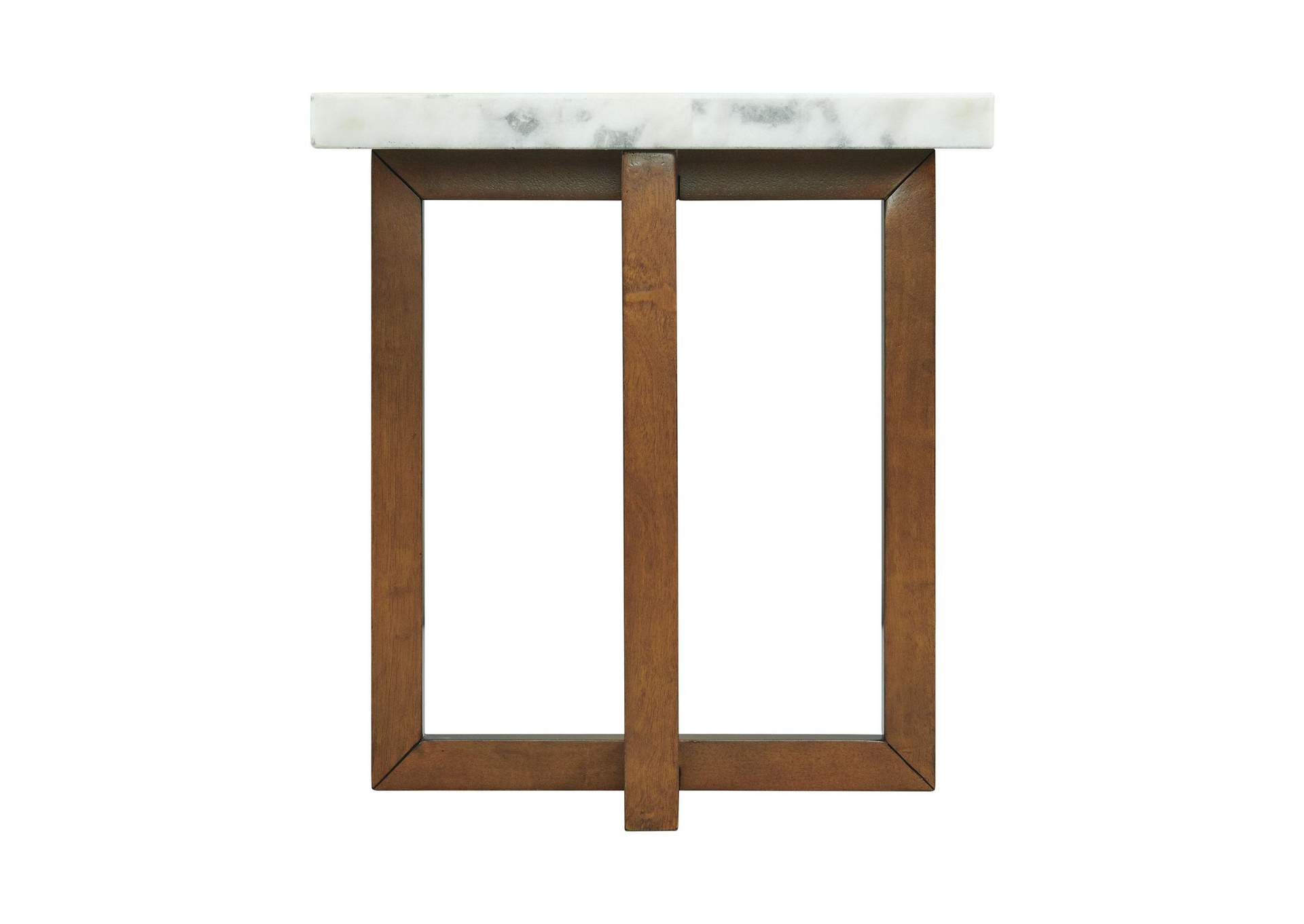 Morris End Table In Espresso With White Marble Top 3A image 11