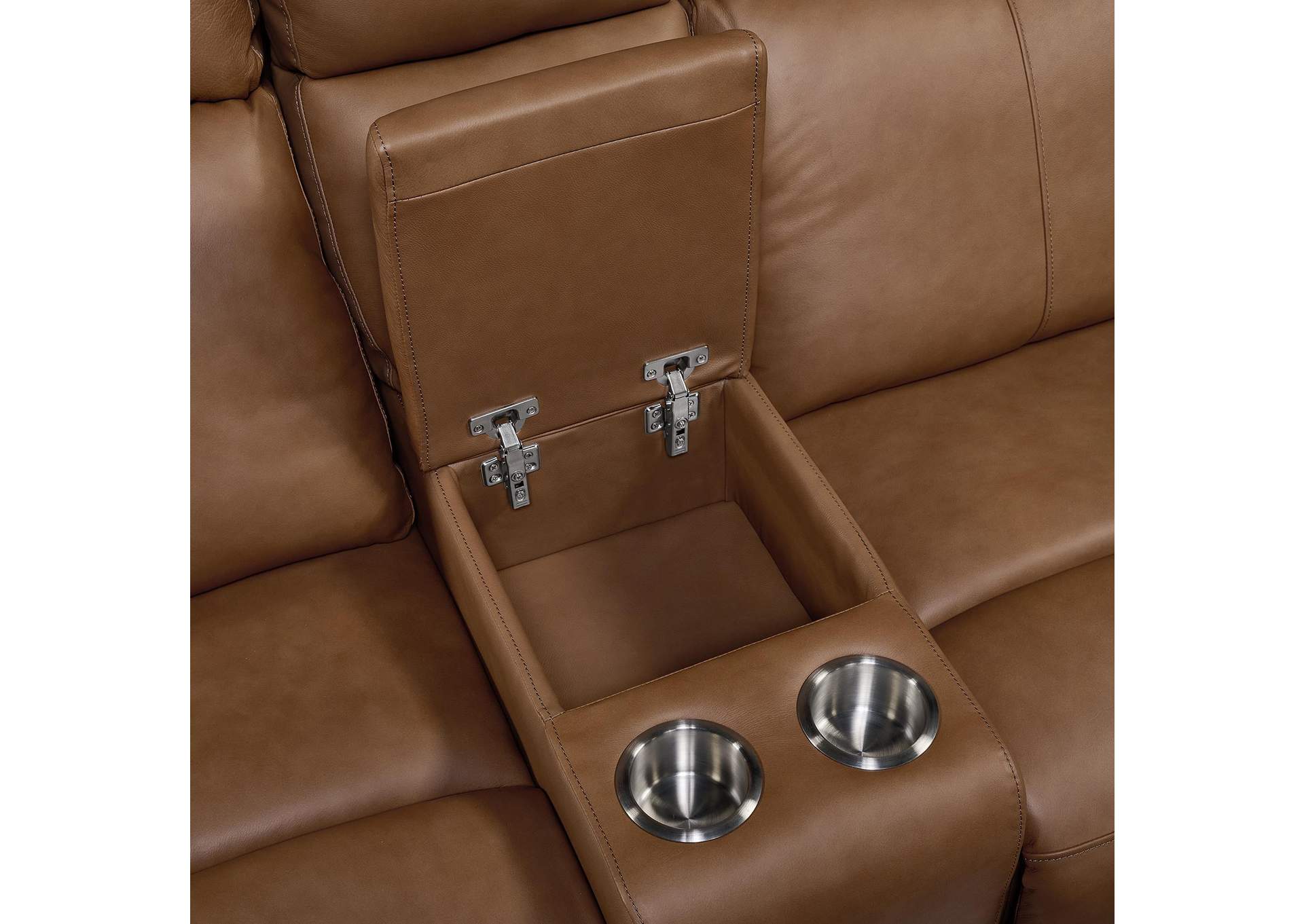 Mustang P3 Loveseat With Console In Aline Butternut image 4