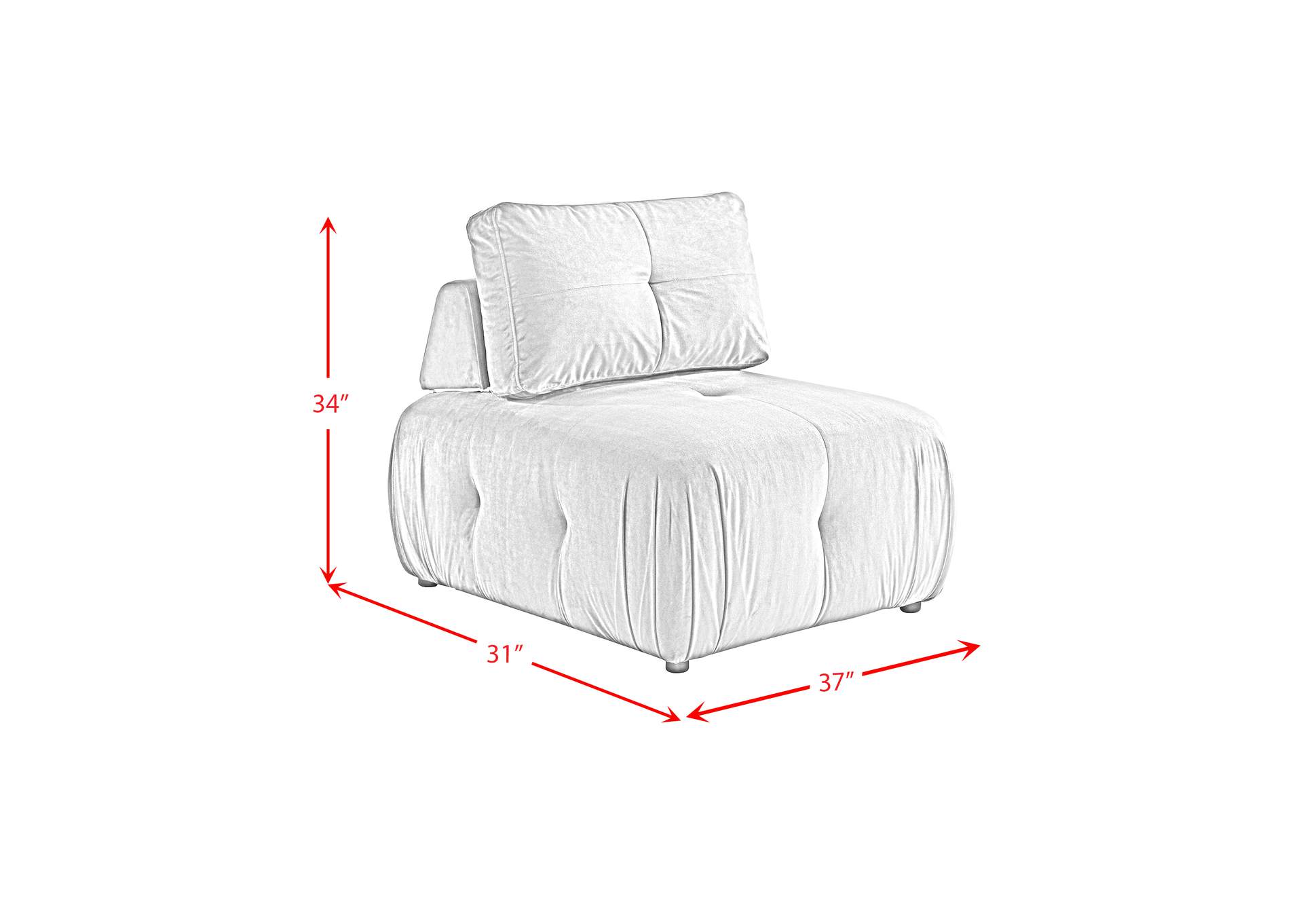 Nahla Modular Chair In Marine Rose image 7