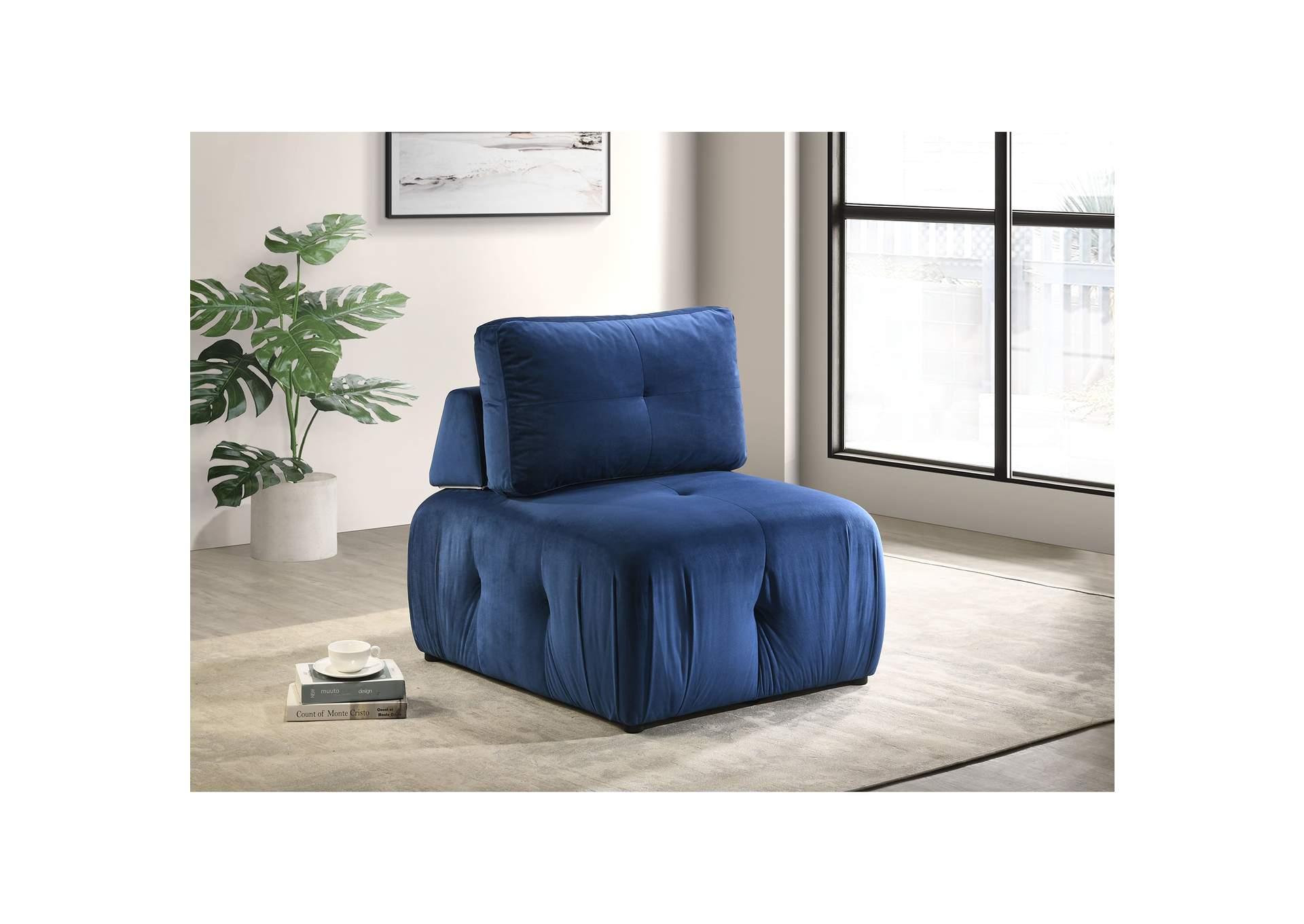 Nahla Modular Chair In Marine Dark Blue image 1