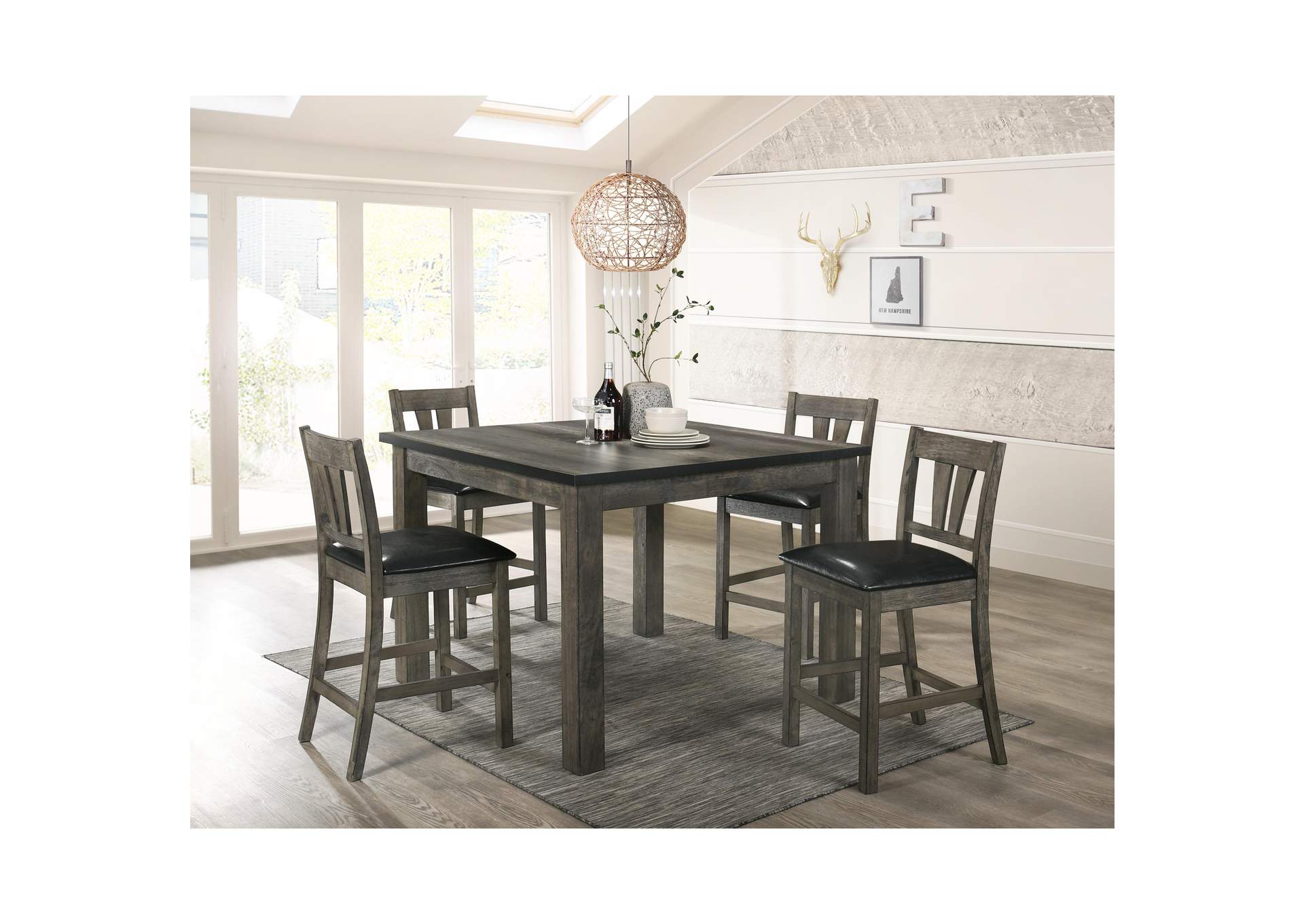Nathan Counter Side Chair With Pu Seat Fan Back Slat 2 Per Pack image 1