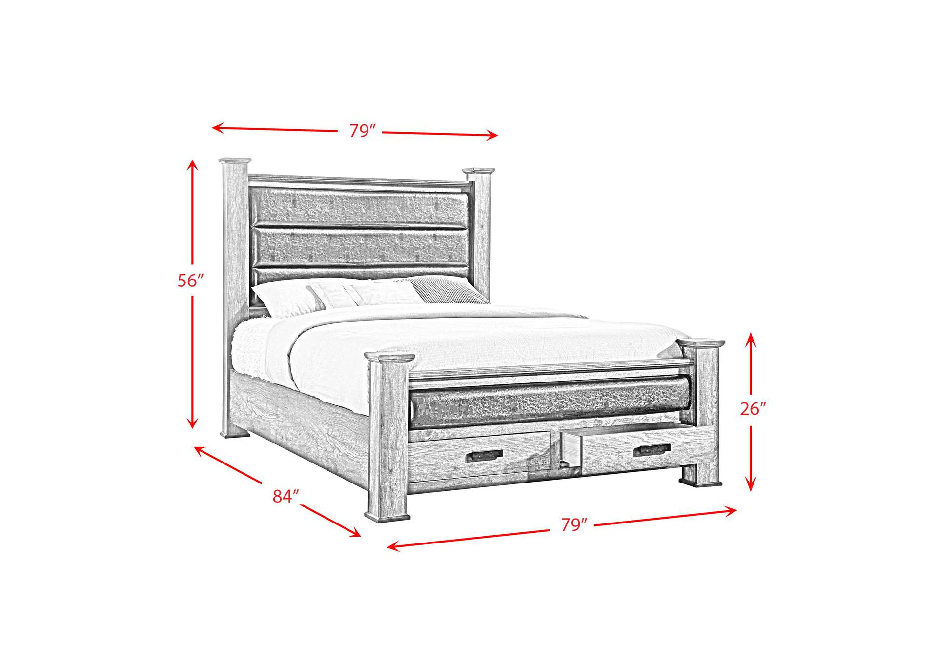 Nathan King Storage Poster Bed image 4