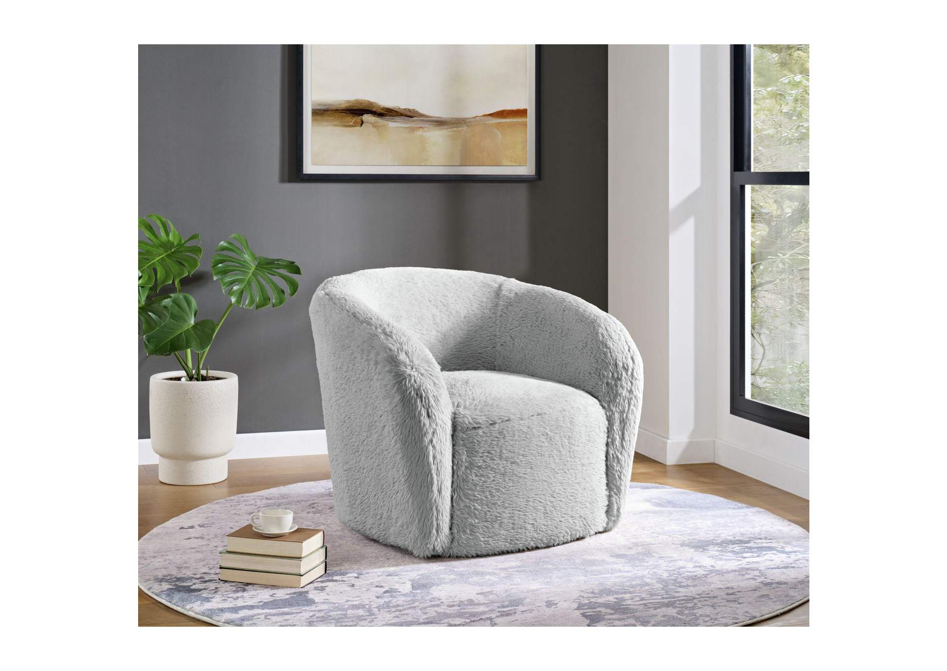 Navajo Swivel Chair In Yakety Wak Grey image 1