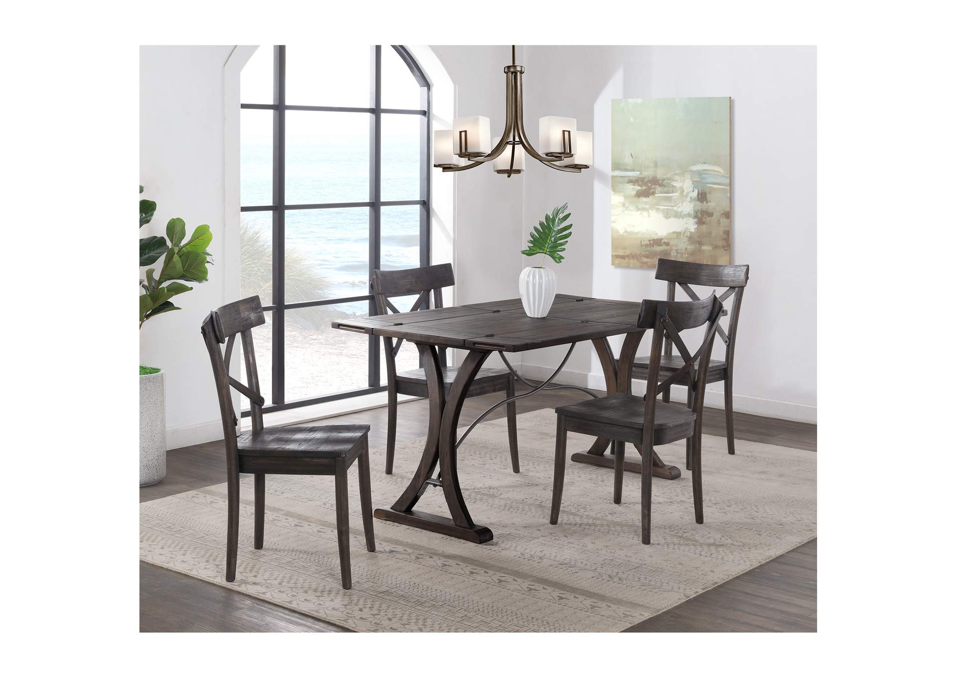 New Bedford Folding Top 5 Piece Dining Set - Table And Four Chairs