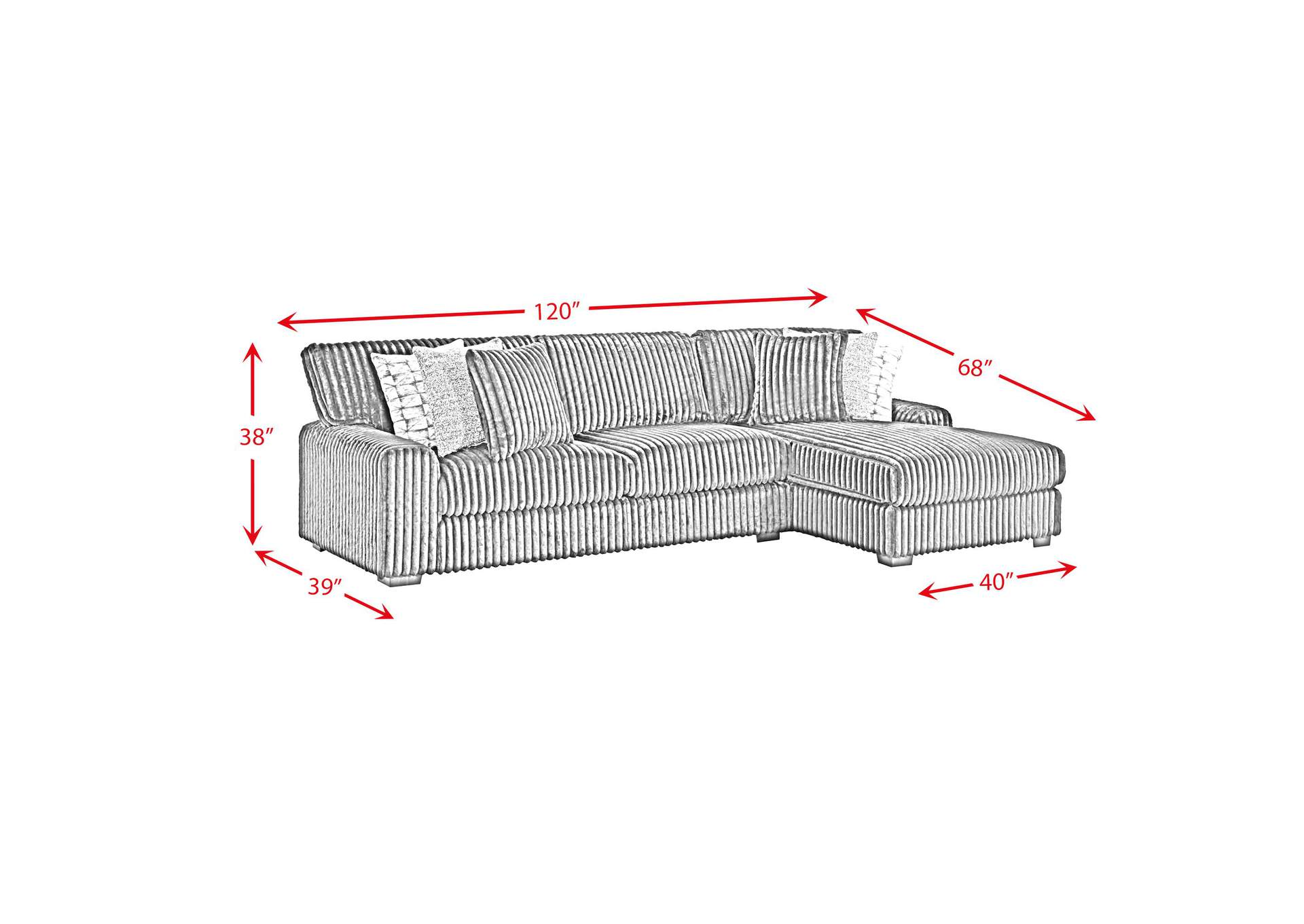 Nightfall Left Hand Facing Loveseat In Grand Cord Black With 4 Pillows 20 2 Burst Jet 2 Portal 9 image 4