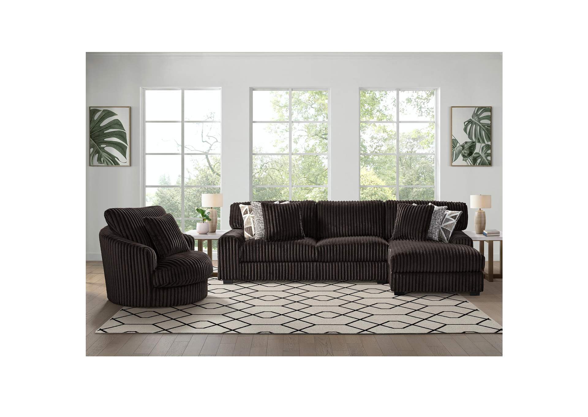Arizona Swivel Chair With 1 Pillow 20 In Grand Cord Espresso image 1