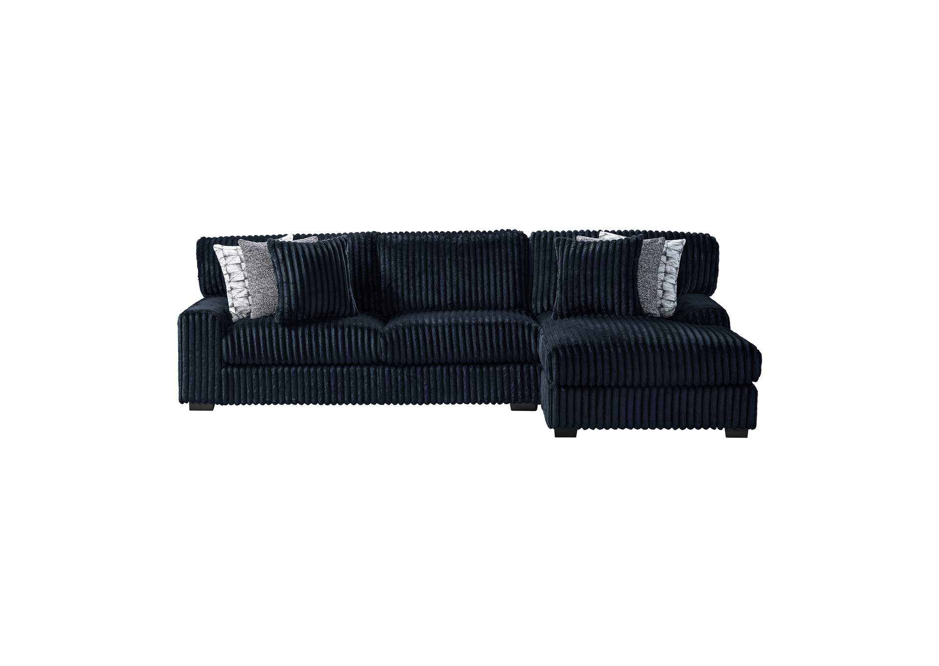 Nightfall Left Hand Facing Loveseat In Grand Cord Black With 4 Pillows 20 2 Winkin Walnut 2 Nod Walnut image 4