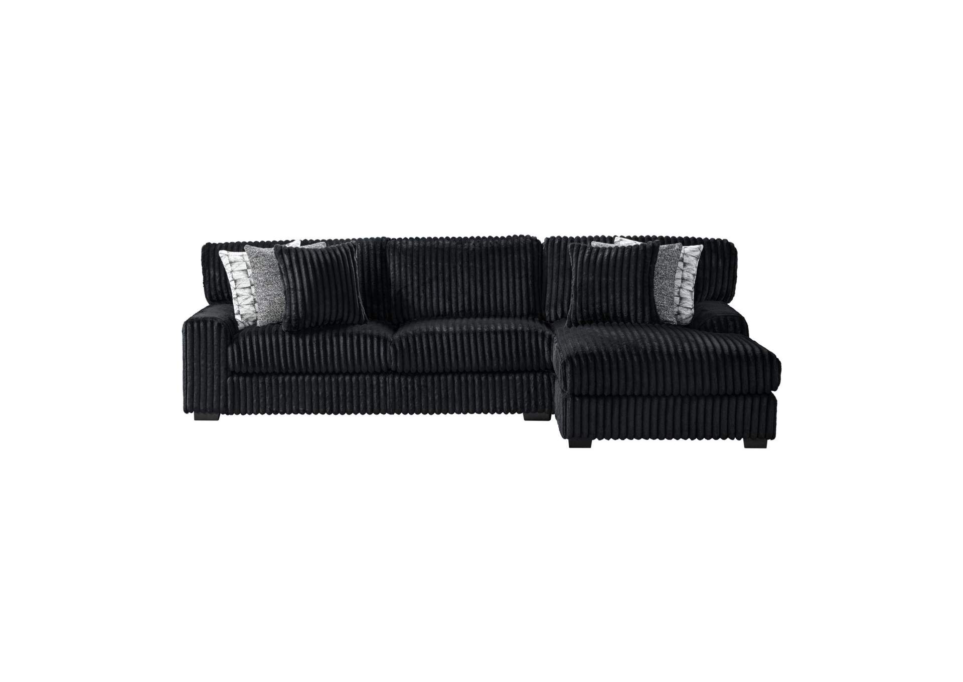 Nightfall Left Hand Facing Loveseat In Grand Cord Black With 4 Pillows 20 2 Burst Jet 2 Portal 9 image 7