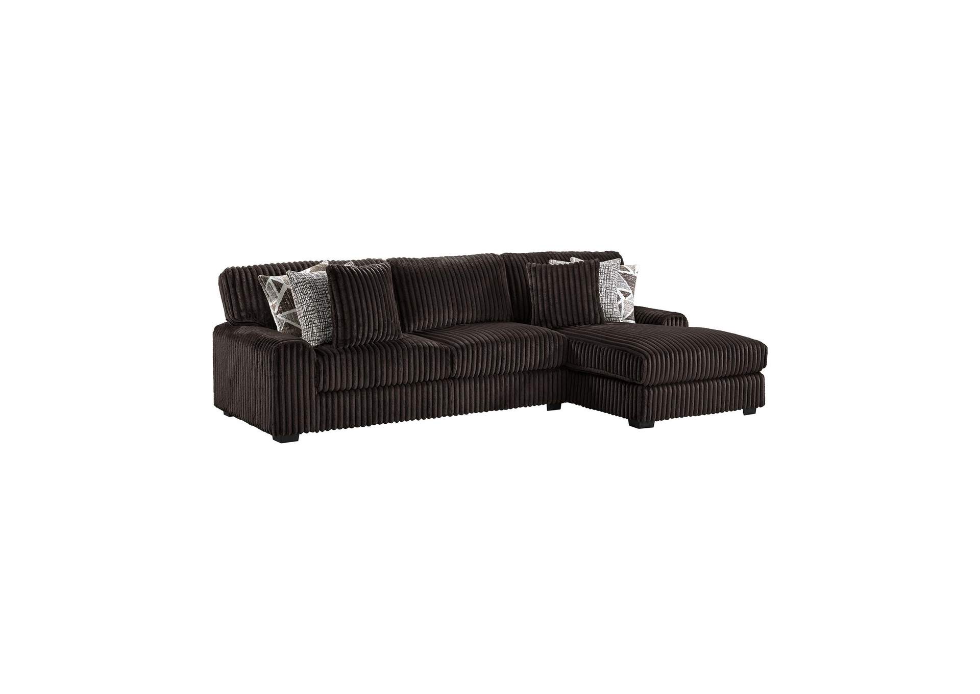 Nightfall Right Hand Facing Chaise In Grand Cord Espresso With 2 Self Pillows 20 image 3