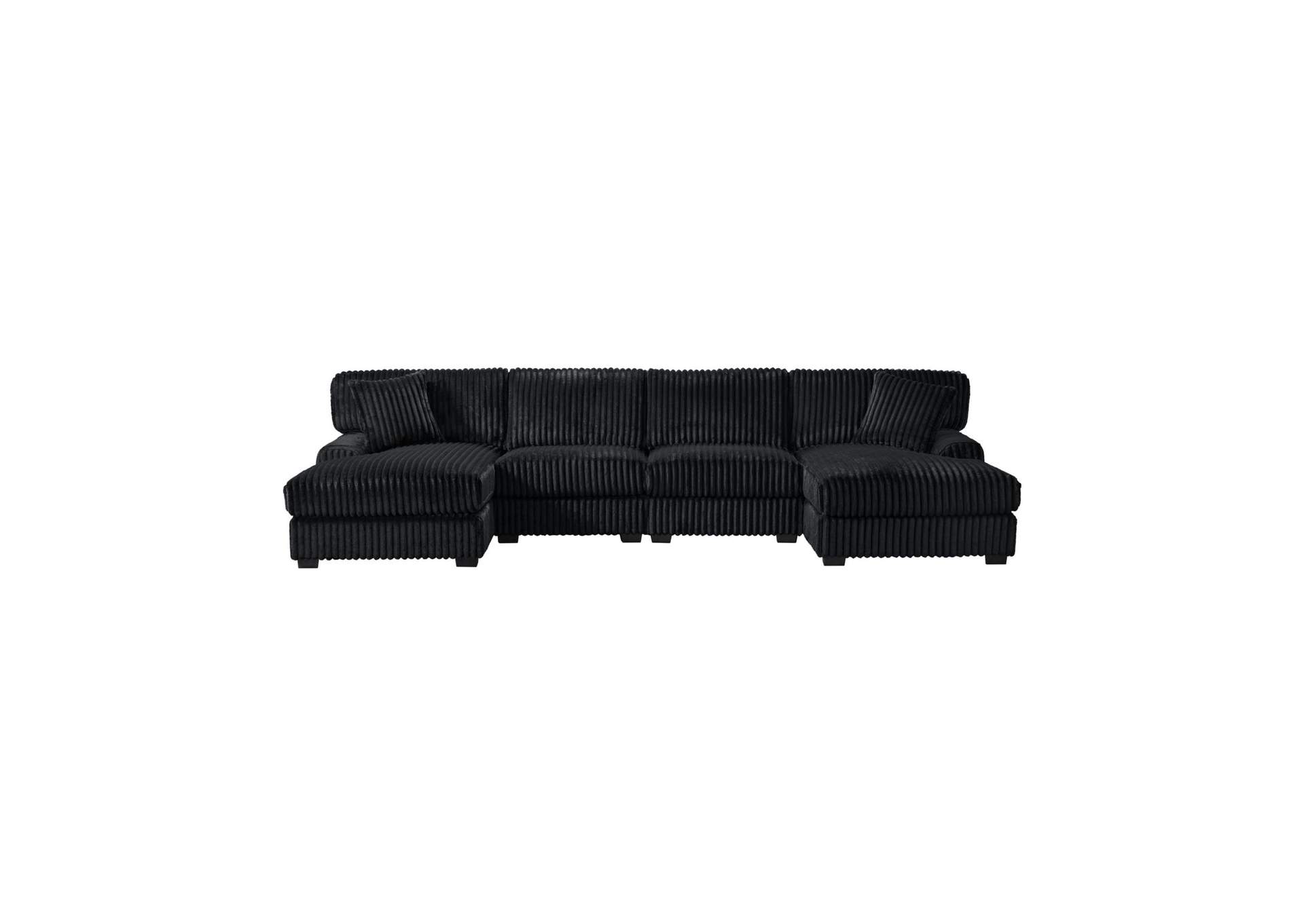 Nightfall Left Hand Facing Chaise In Grand Cord Black With 1 Pillow 20 image 4