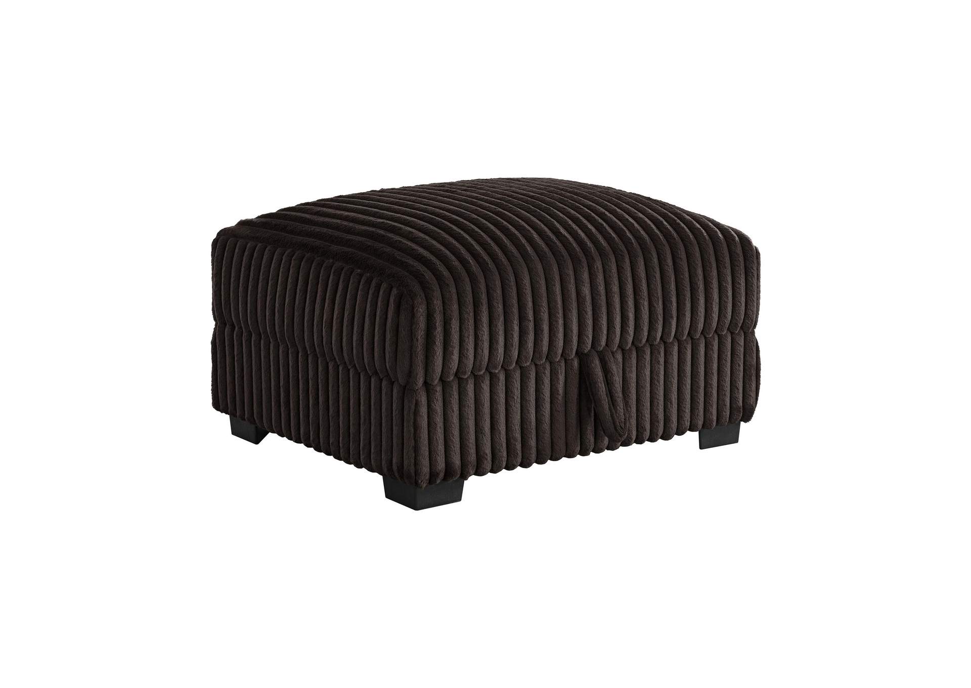 Nightfall Storage Ottoman In Grand Cord Espresso image 3