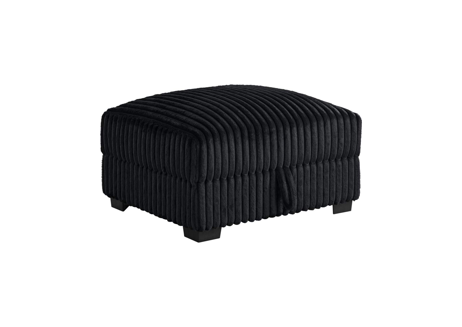 Nightfall Storage Ottoman In Grand Cord Black image 5