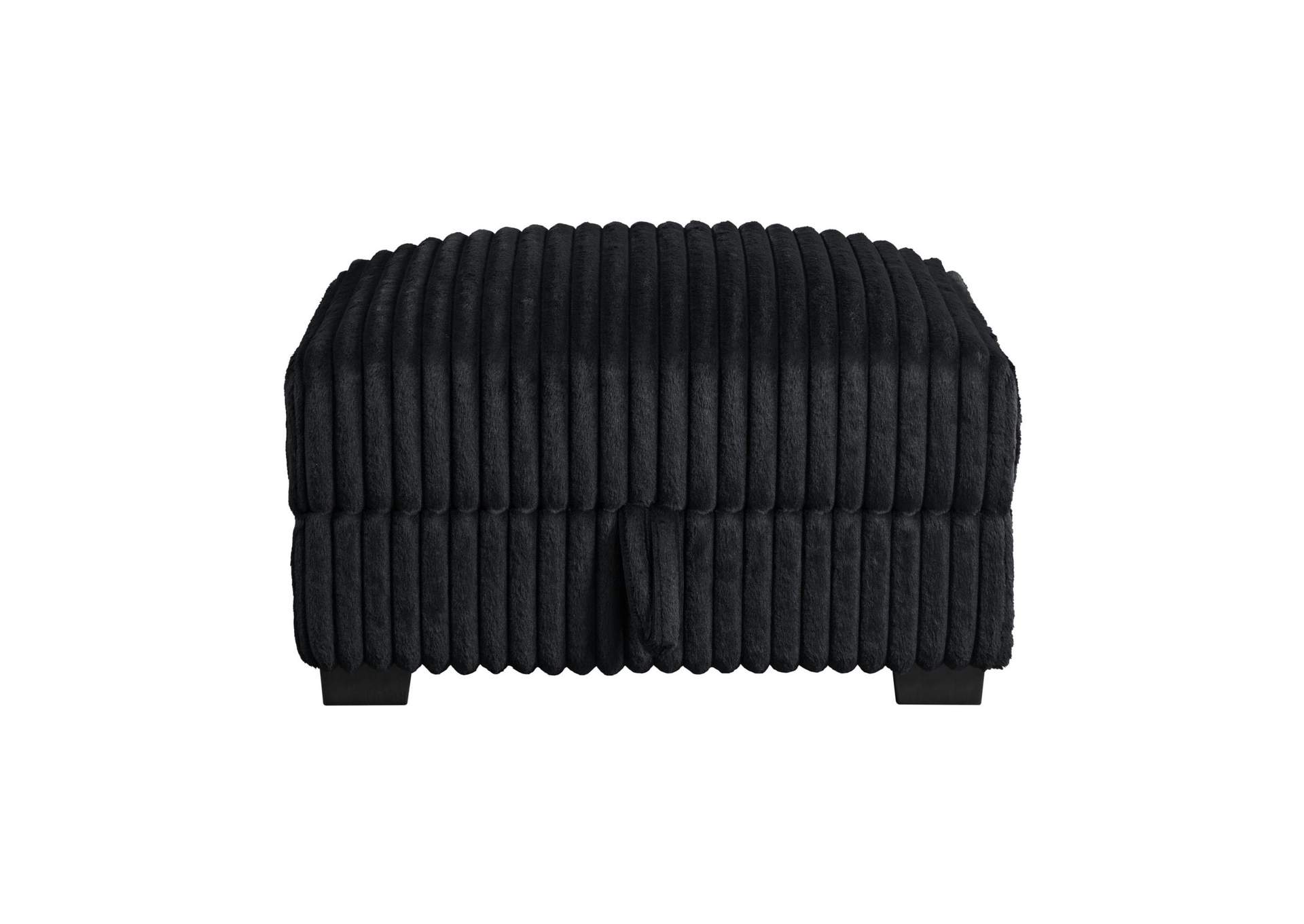 Nightfall Storage Ottoman In Grand Cord Black image 7