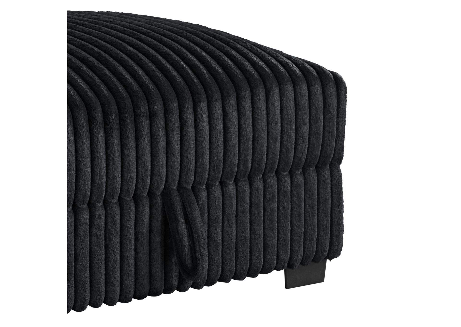 Nightfall Storage Ottoman In Grand Cord Black image 3