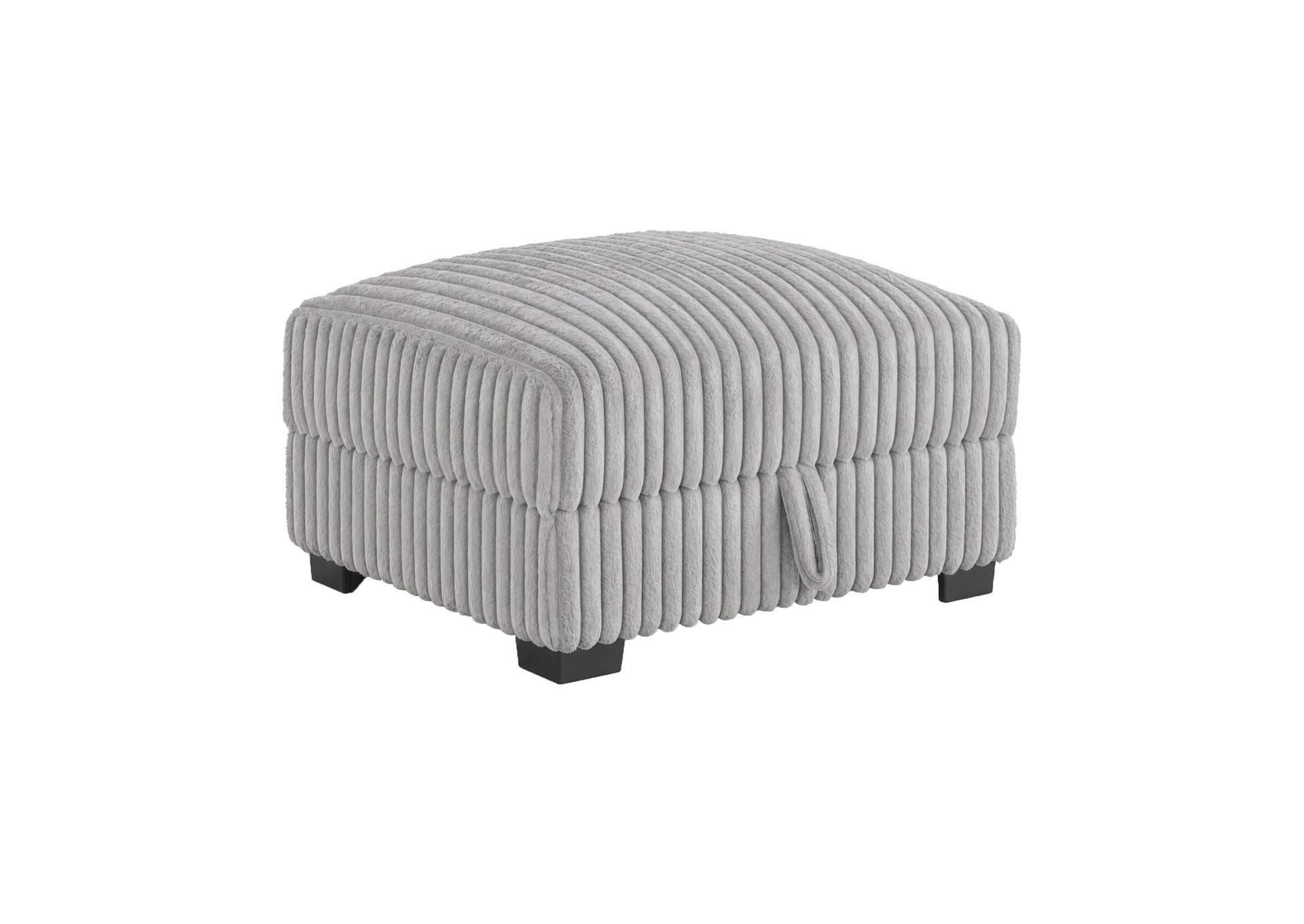 Nightfall Storage Ottoman In Grand Cord Light Grey image 3