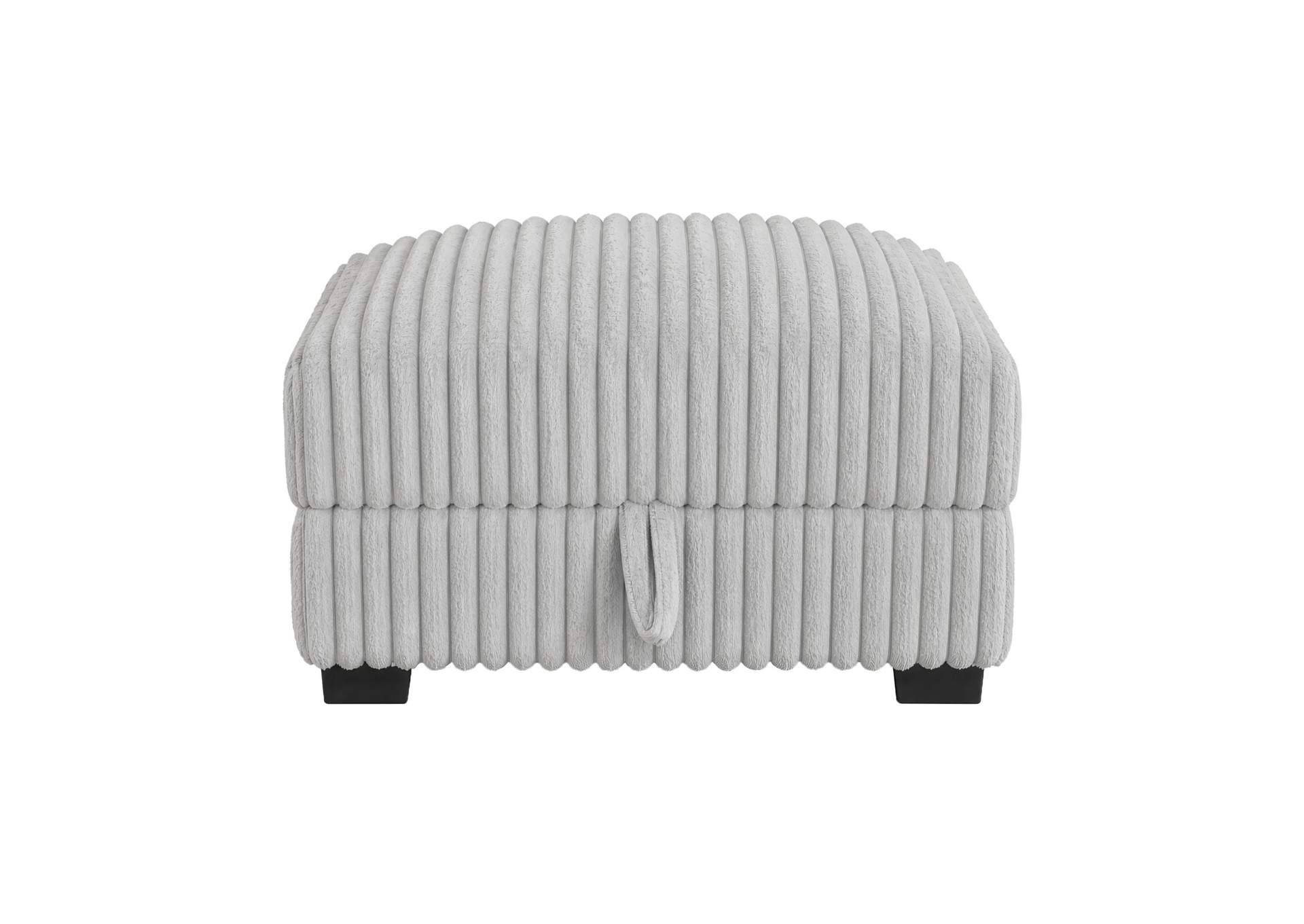 Nightfall Storage Ottoman In Grand Cord Light Grey image 4