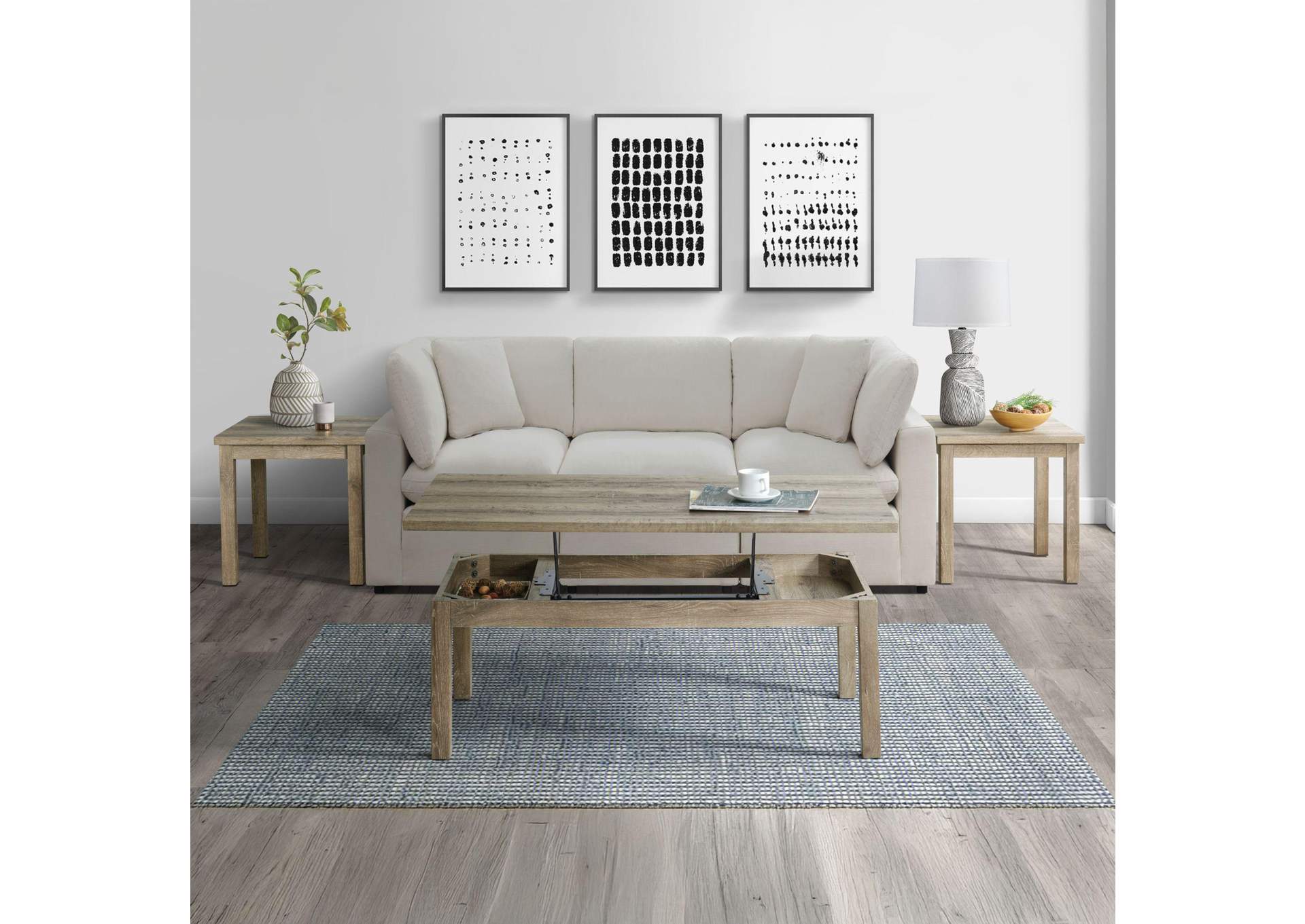 Oak Lawn 3 Piece Occasional Table Set Set Lift Top Coffee Table image 1