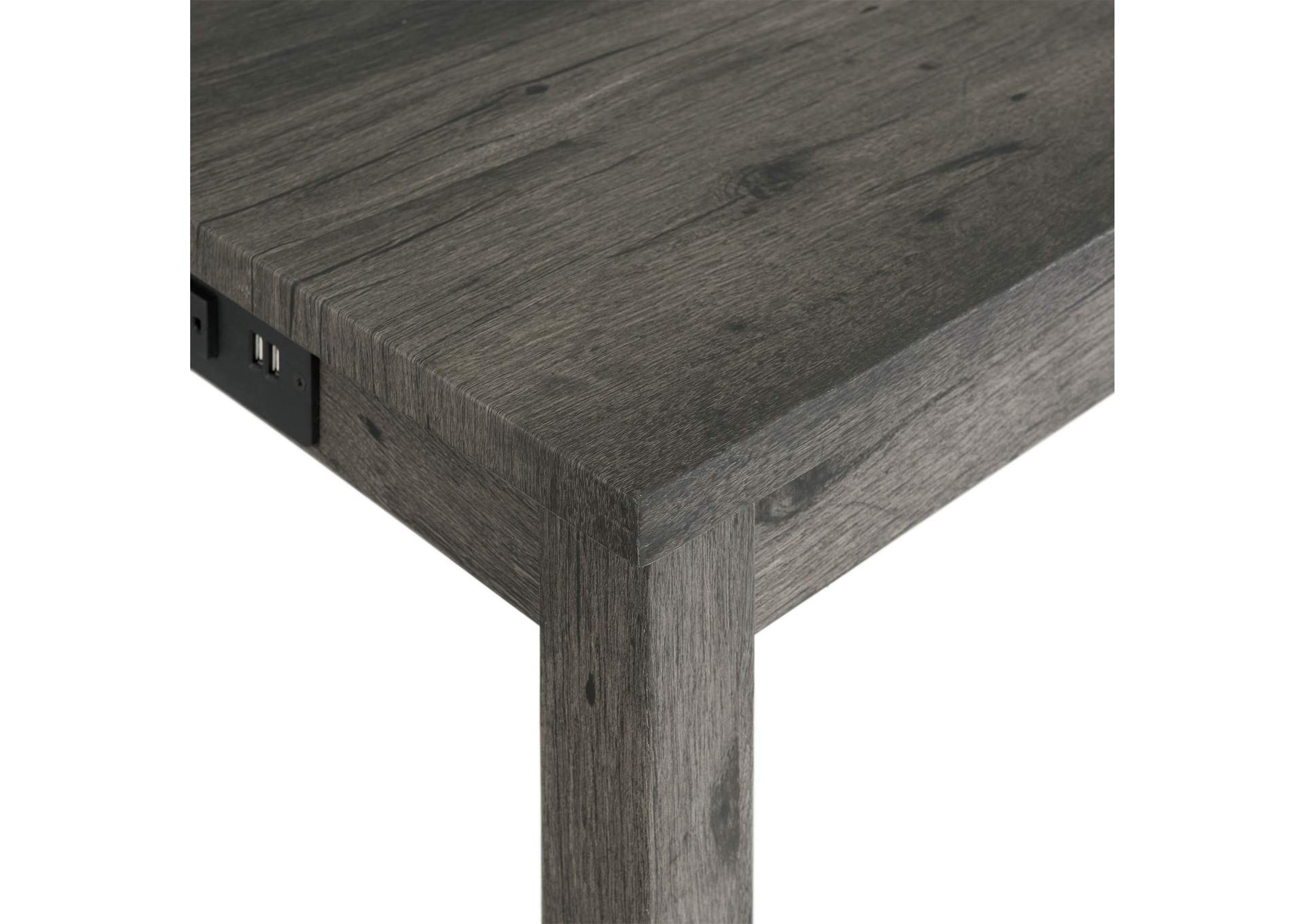 Oak Lawn Charcoal Grey Bar Table Single Pack Table 3 Grey Fabric Stools