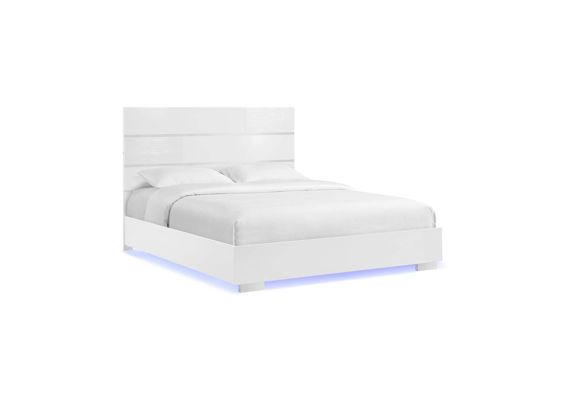 Ocean Drive Queen Bed With Blue Led In White image 3
