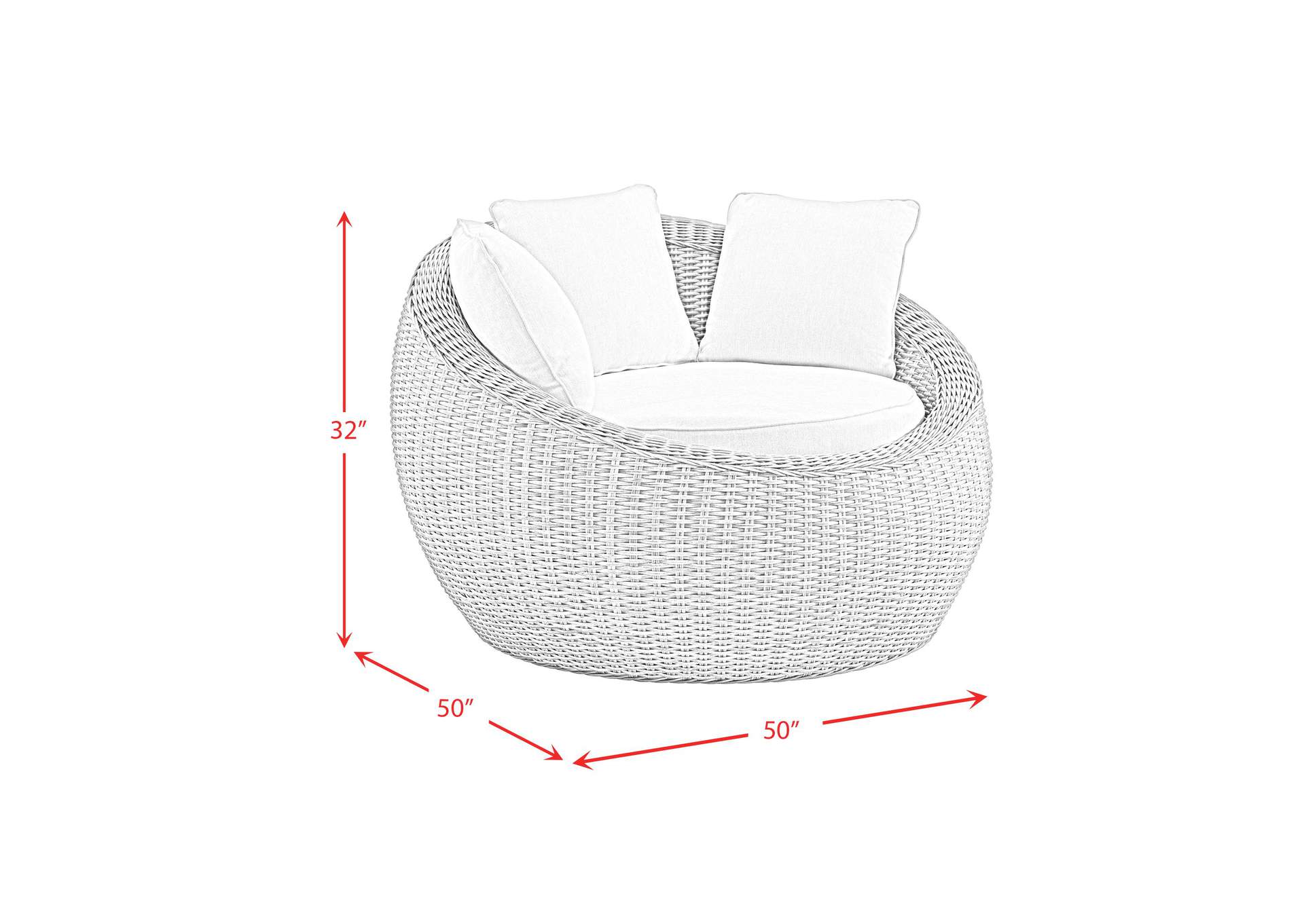 Ollie Cuddler Chair And End Table - Tan And Olefin White Cream