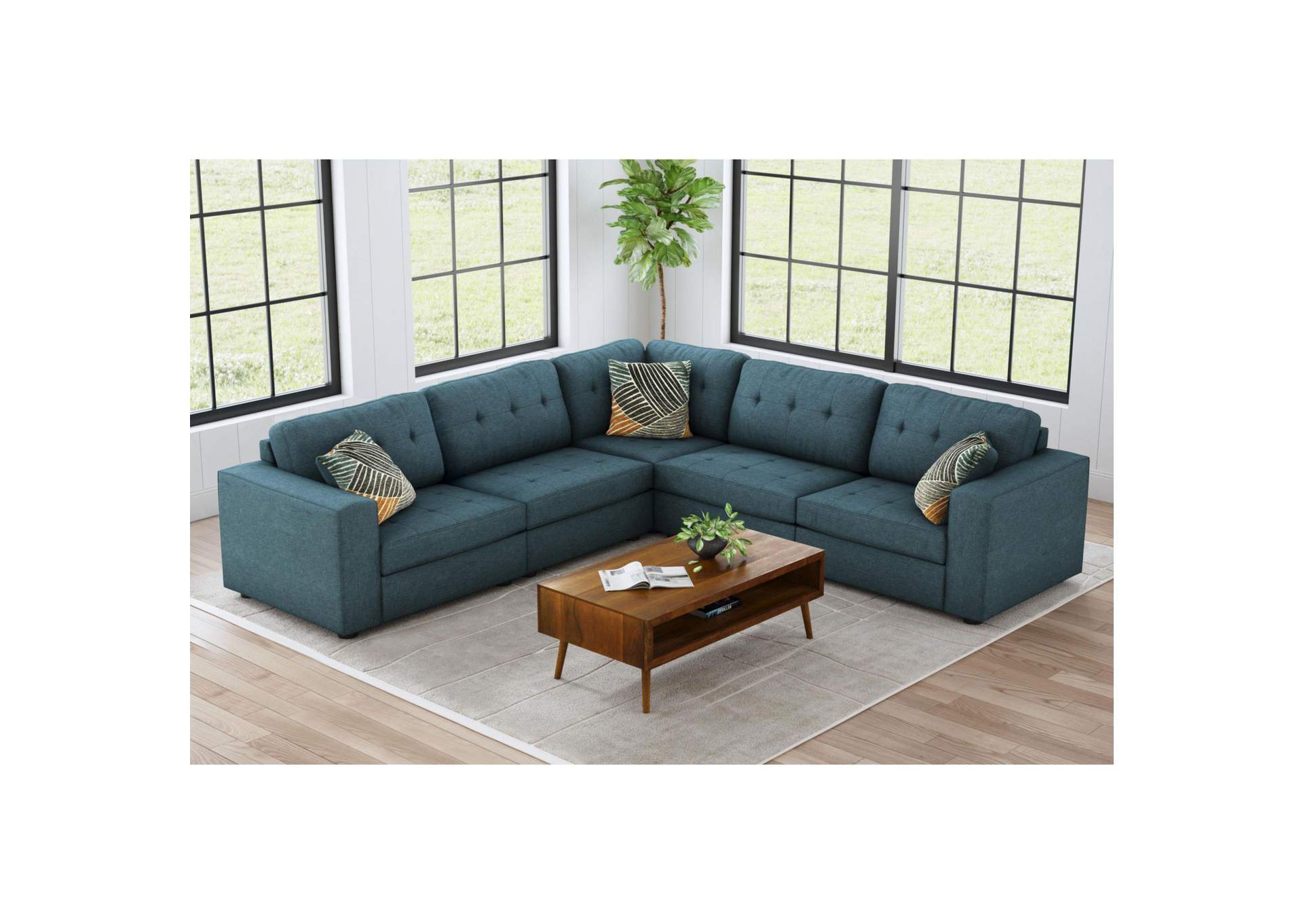 Options One Right Hand Facingchair In Palmer Plus Teal With 1 Pillow 20 image 1