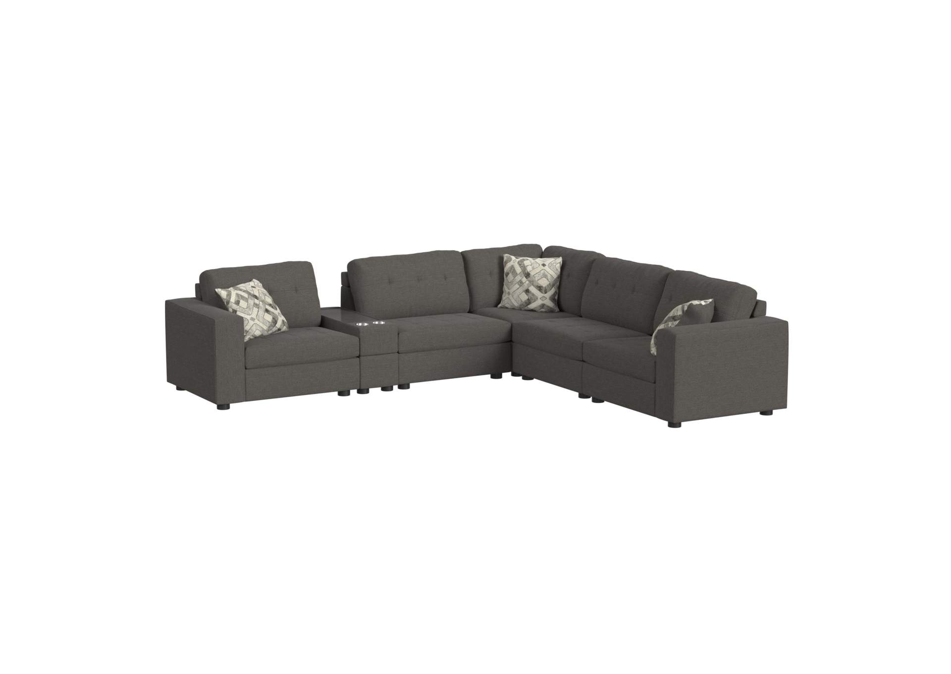Options One 7 Piece Living Room Set In Palmer Plus Ash image 3