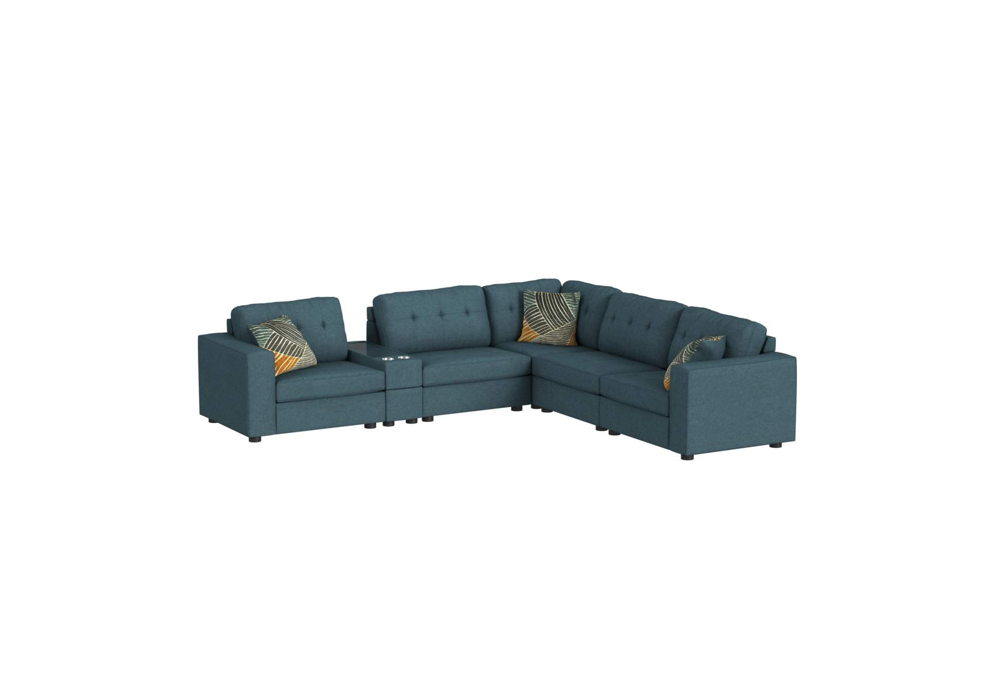 Options One 7 Piece Living Room Set In Palmer Plus Teal image 3
