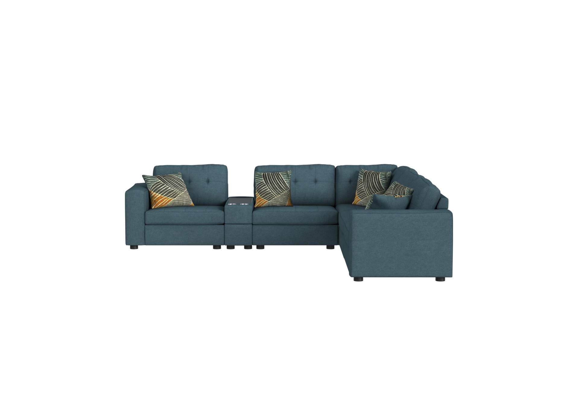 Options One Standard Console With Drawer Cupholders And Arylic Top In Palmer Teal image 4