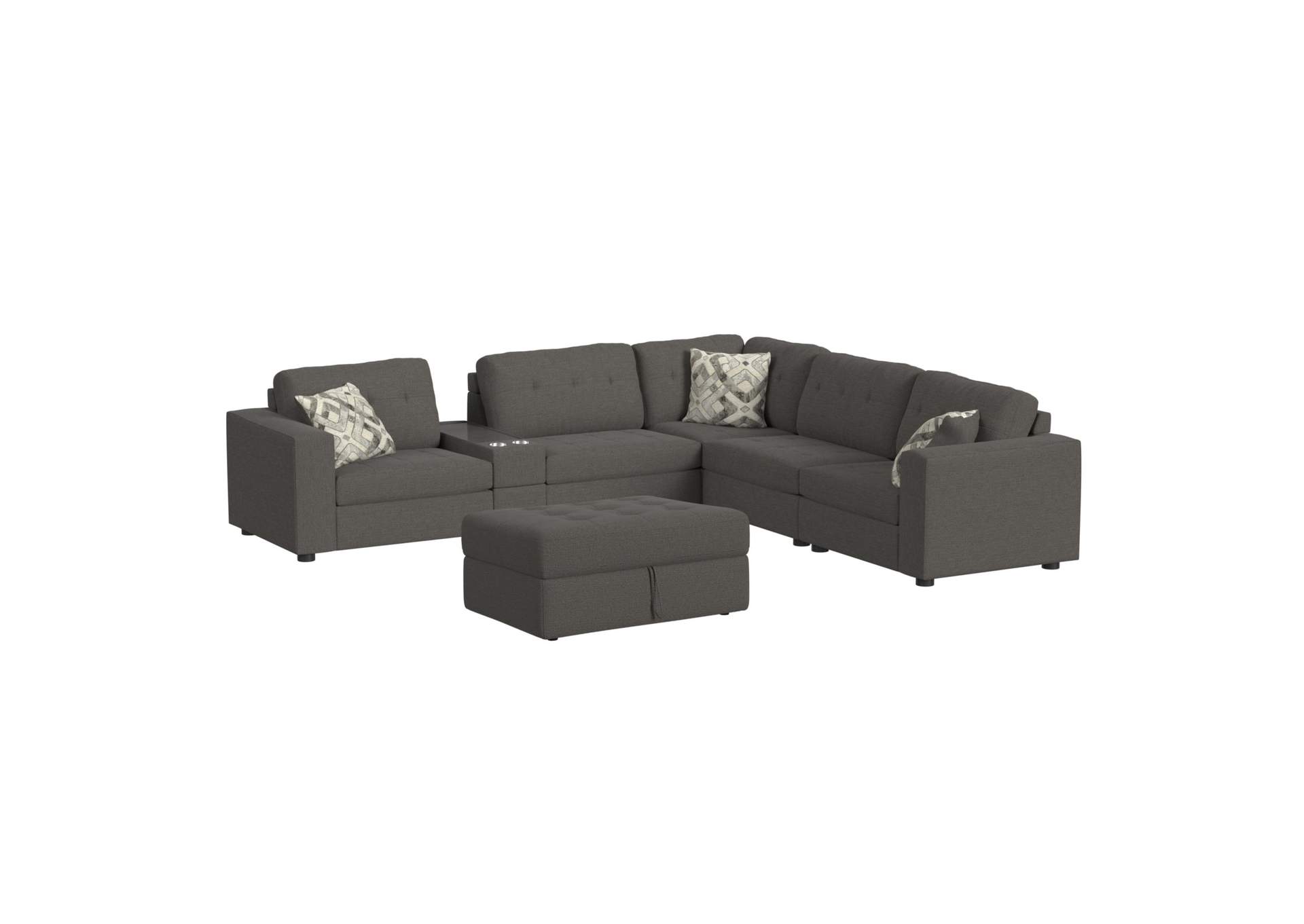 Options One 7 Piece Living Room Set In Palmer Plus Ash image 7