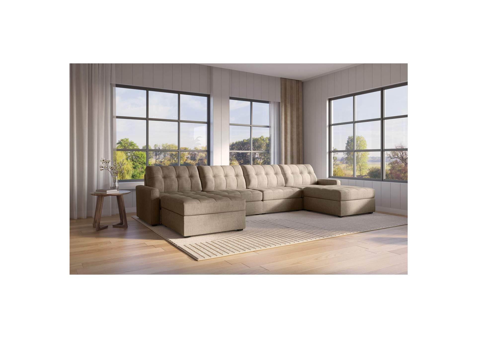 Options One Storage Ottoman In Palmer Camel image 1