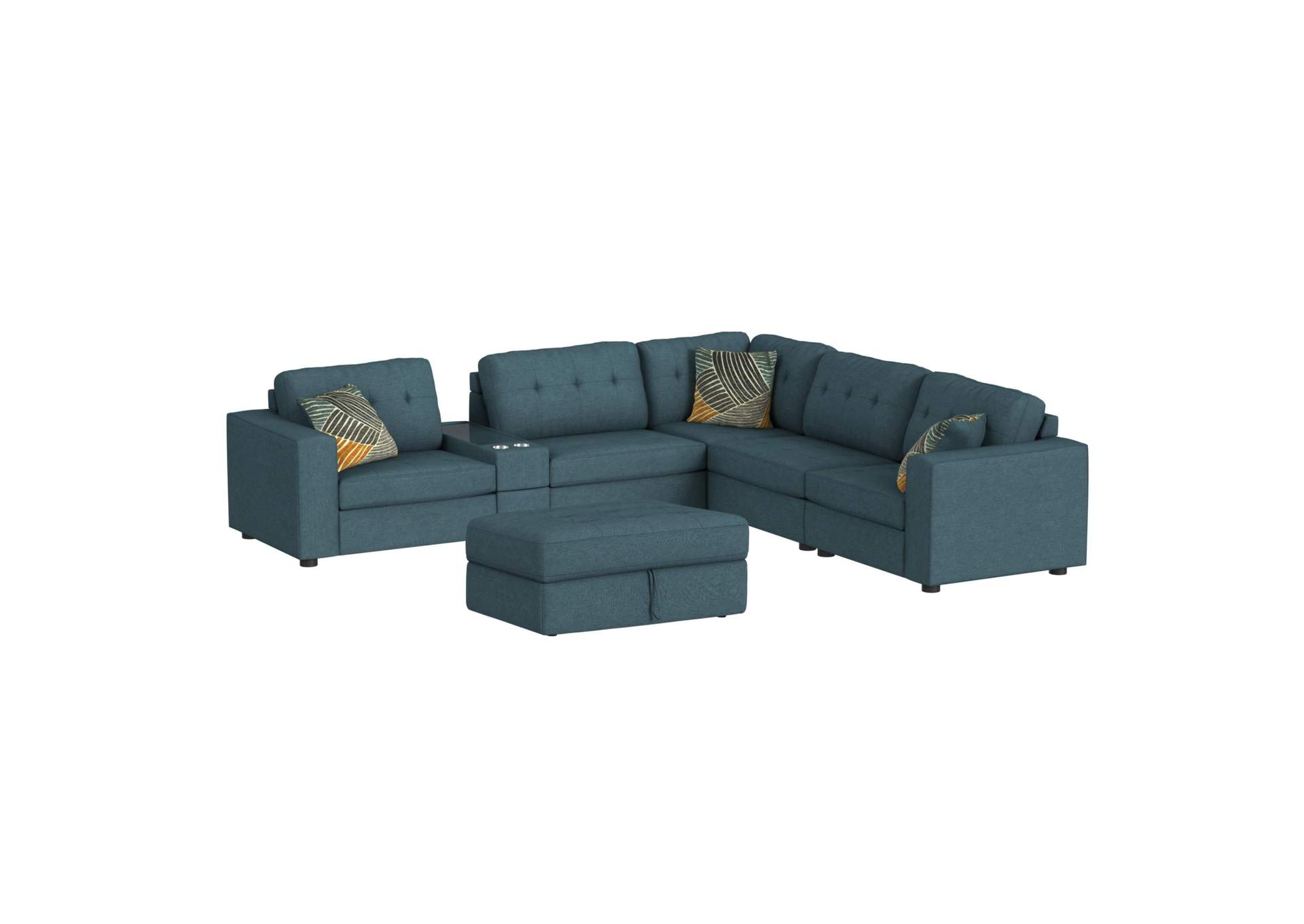 Options One 7 Piece Living Room Set In Palmer Plus Teal image 7
