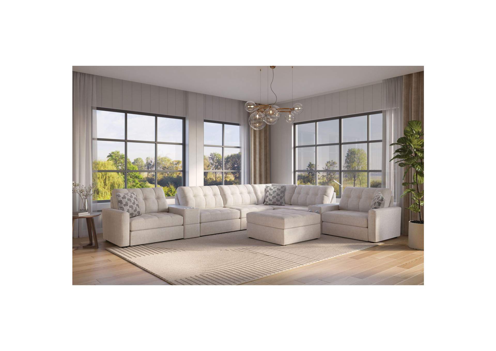 Options One Right Hand Facingchair In Palmer Flax With 1 Pillow image 1