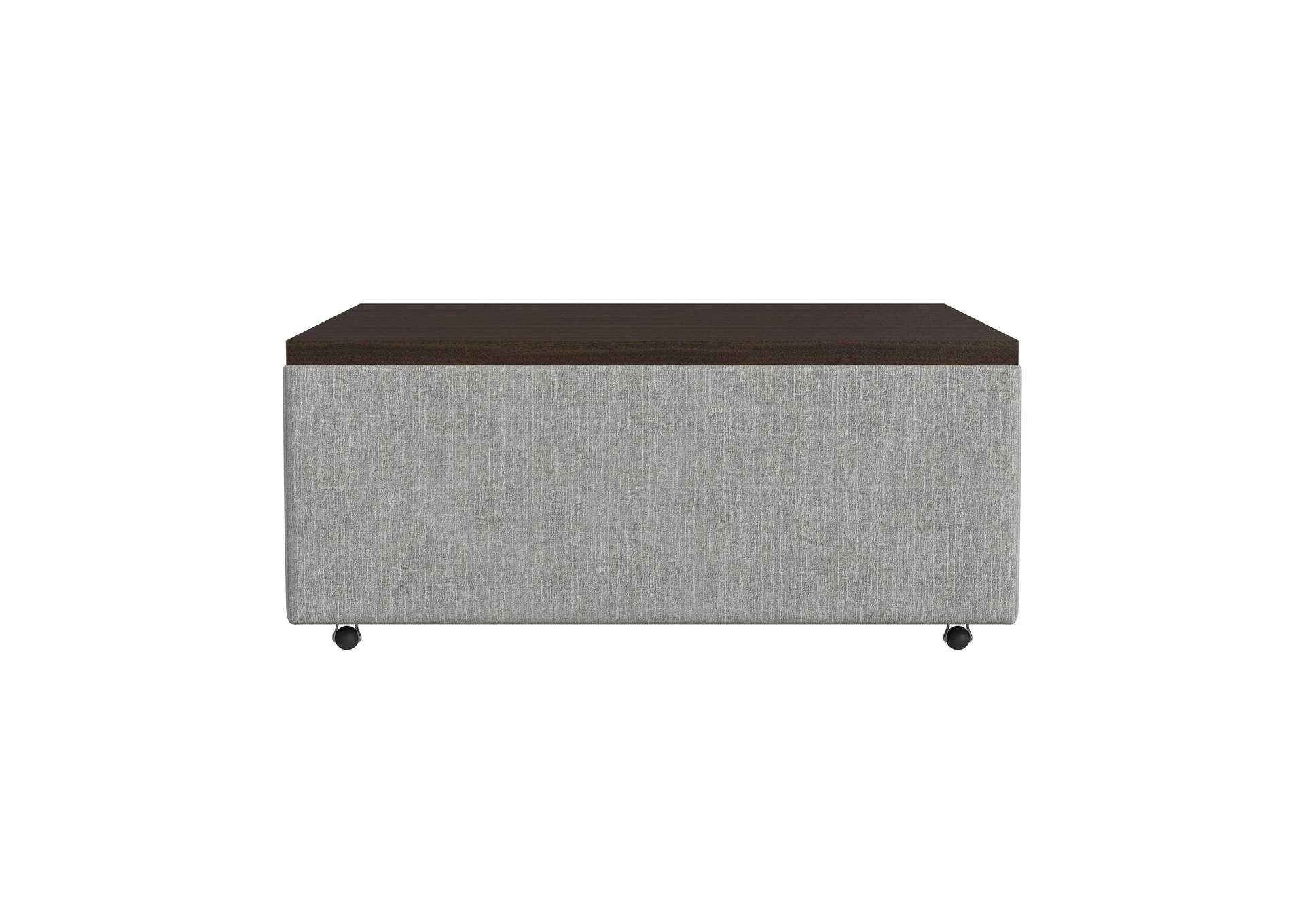 Options Three Ottoman With Wood Top Caster In Alpha Fog image 4