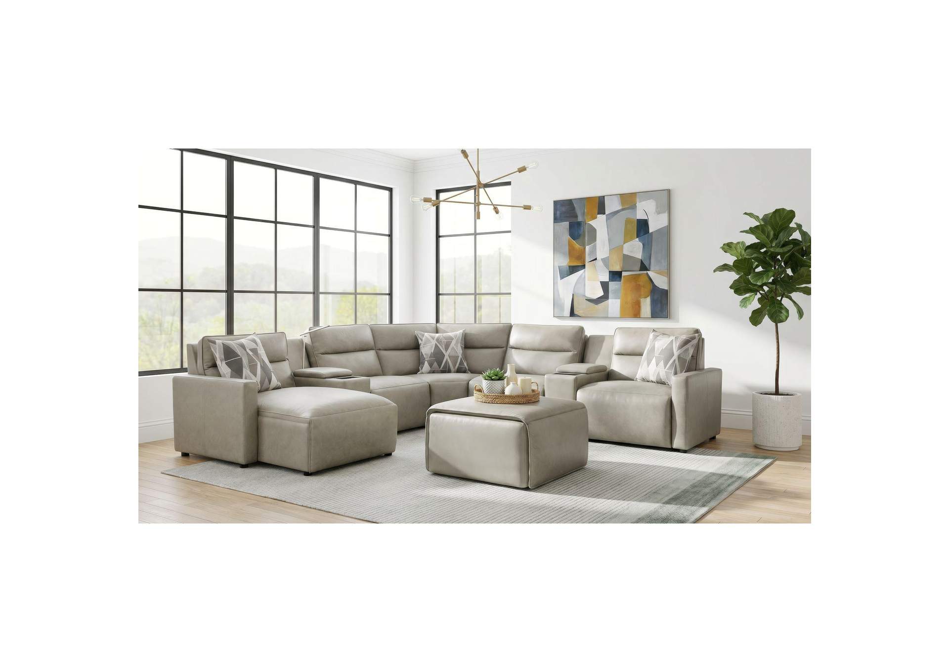Options Two Ottoman In Simba Taupe image 1