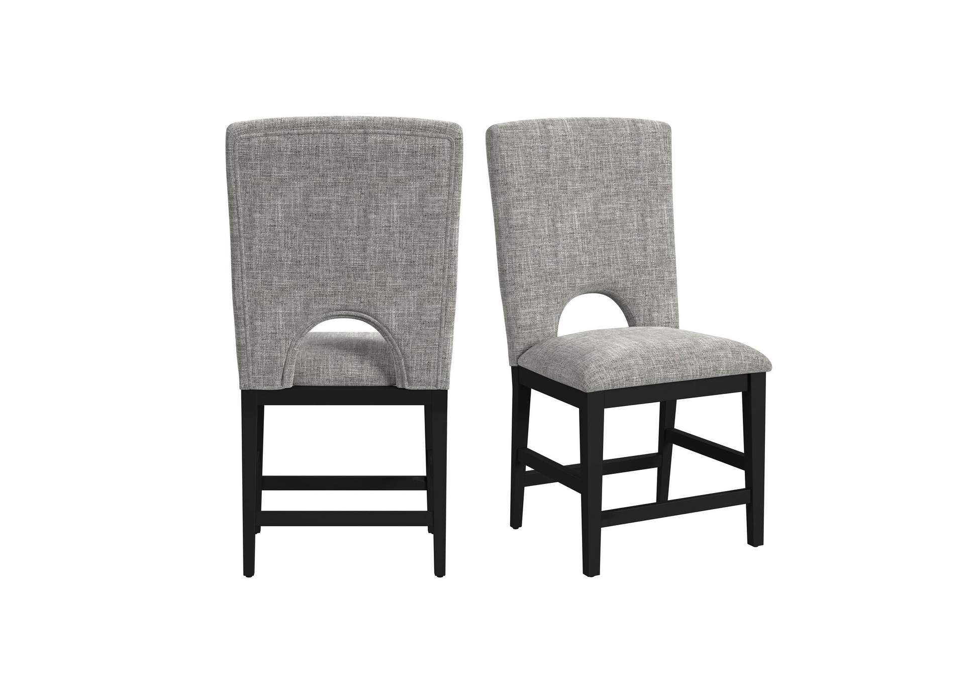 Oregon Counter Side Chair With Grey Fabric In Black 2 Per Carton image 3