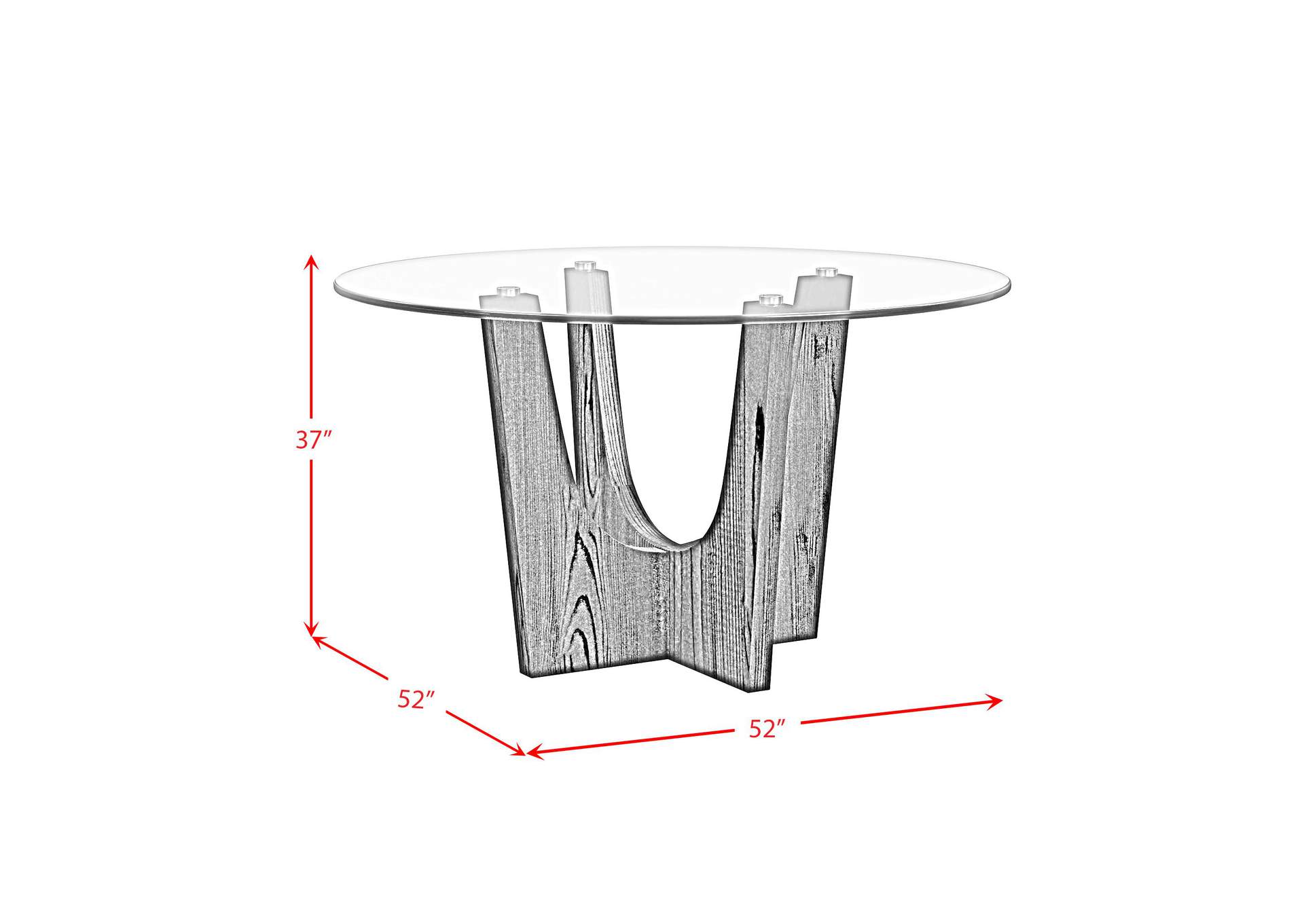 Oregon Round Counter Table With Glass Top In Black image 5
