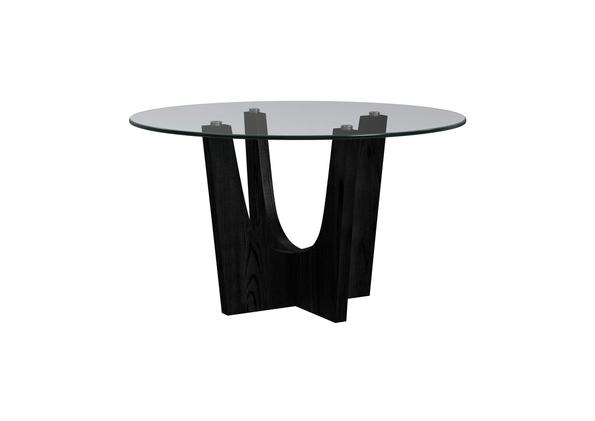 Oregon Round Counter Table With Glass Top In Black image 6