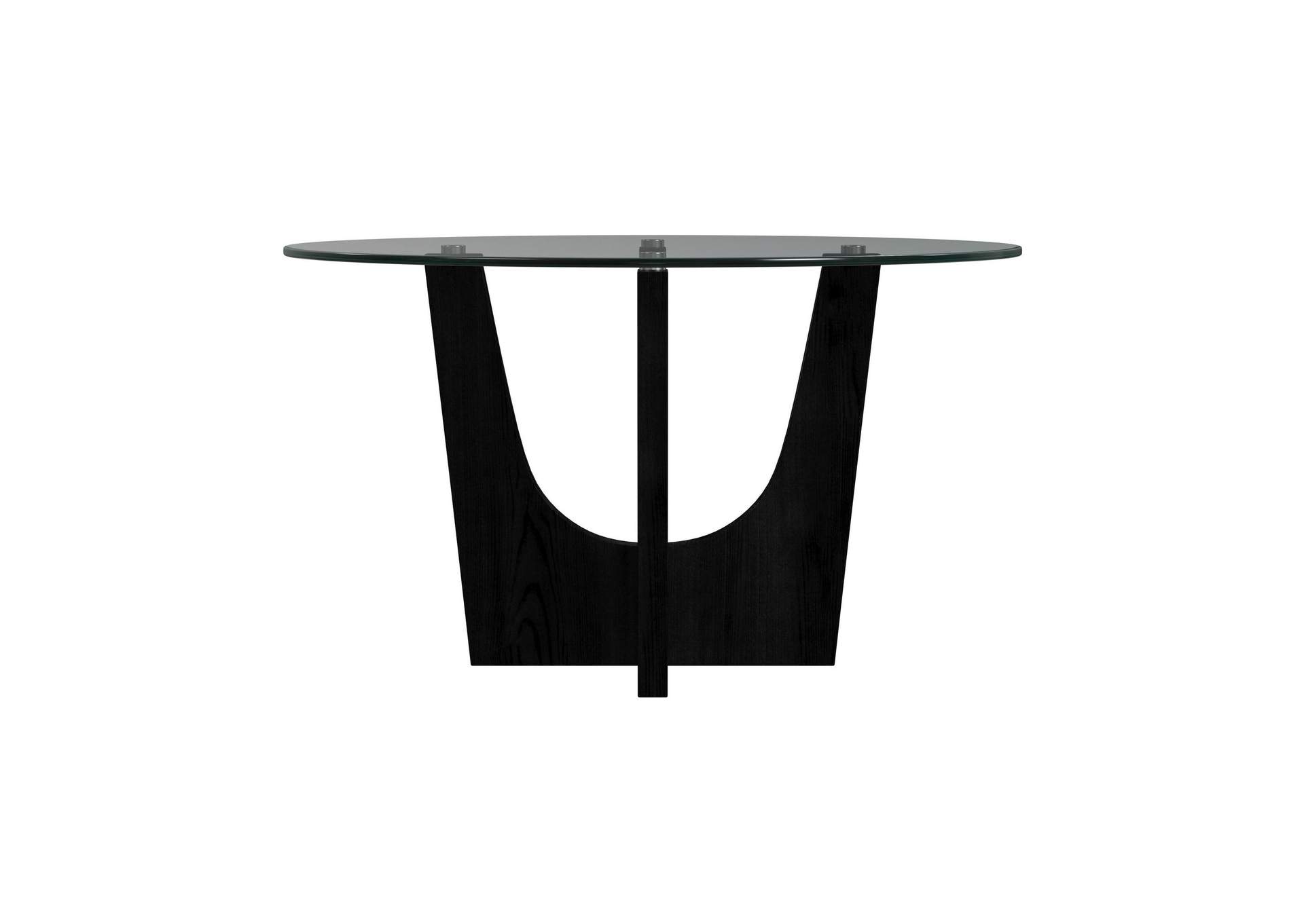 Oregon Round Counter Table With Glass Top In Black image 7