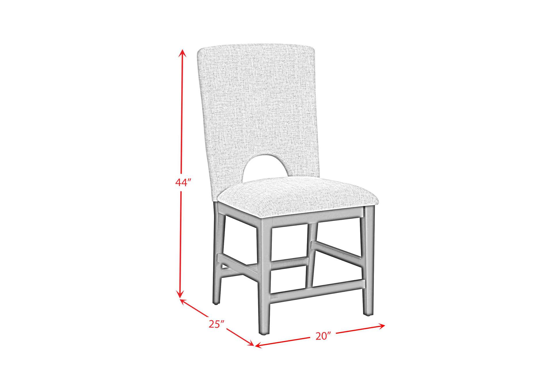 Oregon Counter Side Chair With Grey Fabric In Black 2 Per Carton image 6