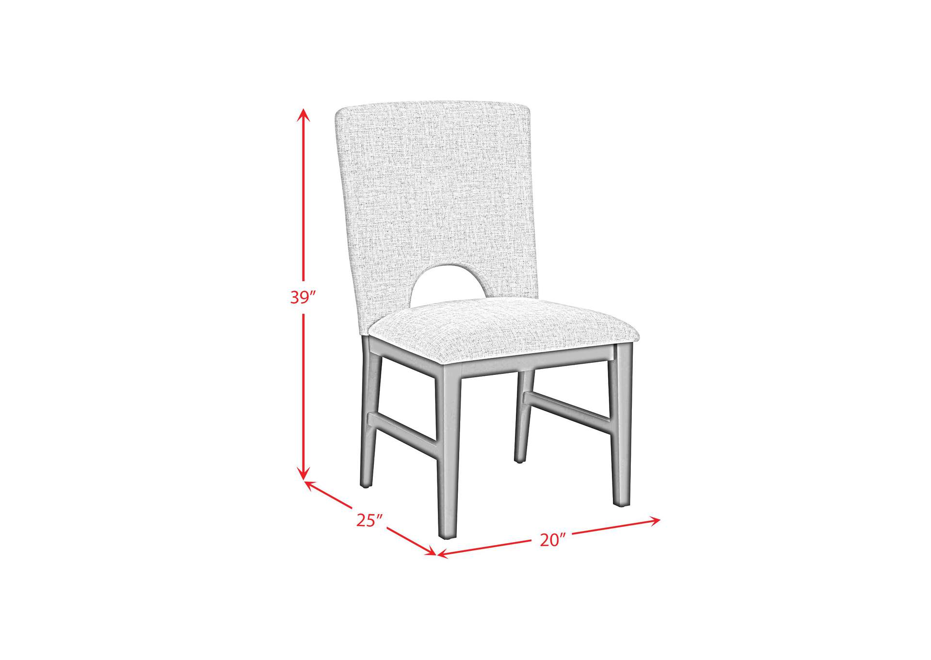 Oregon Dining Side Chair With Grey Fabric In Black 2 Per Carton image 6