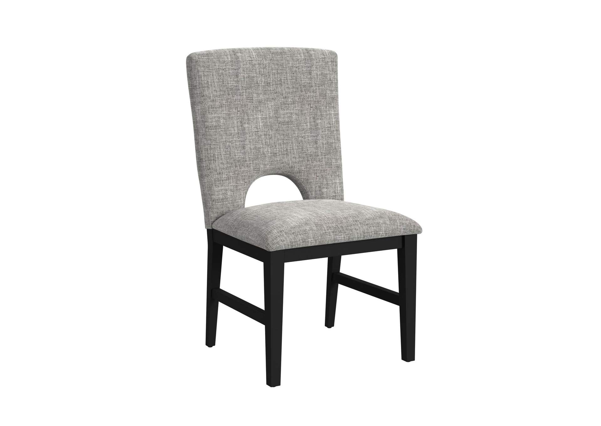 Oregon Dining Side Chair With Grey Fabric In Black 2 Per Carton image 7