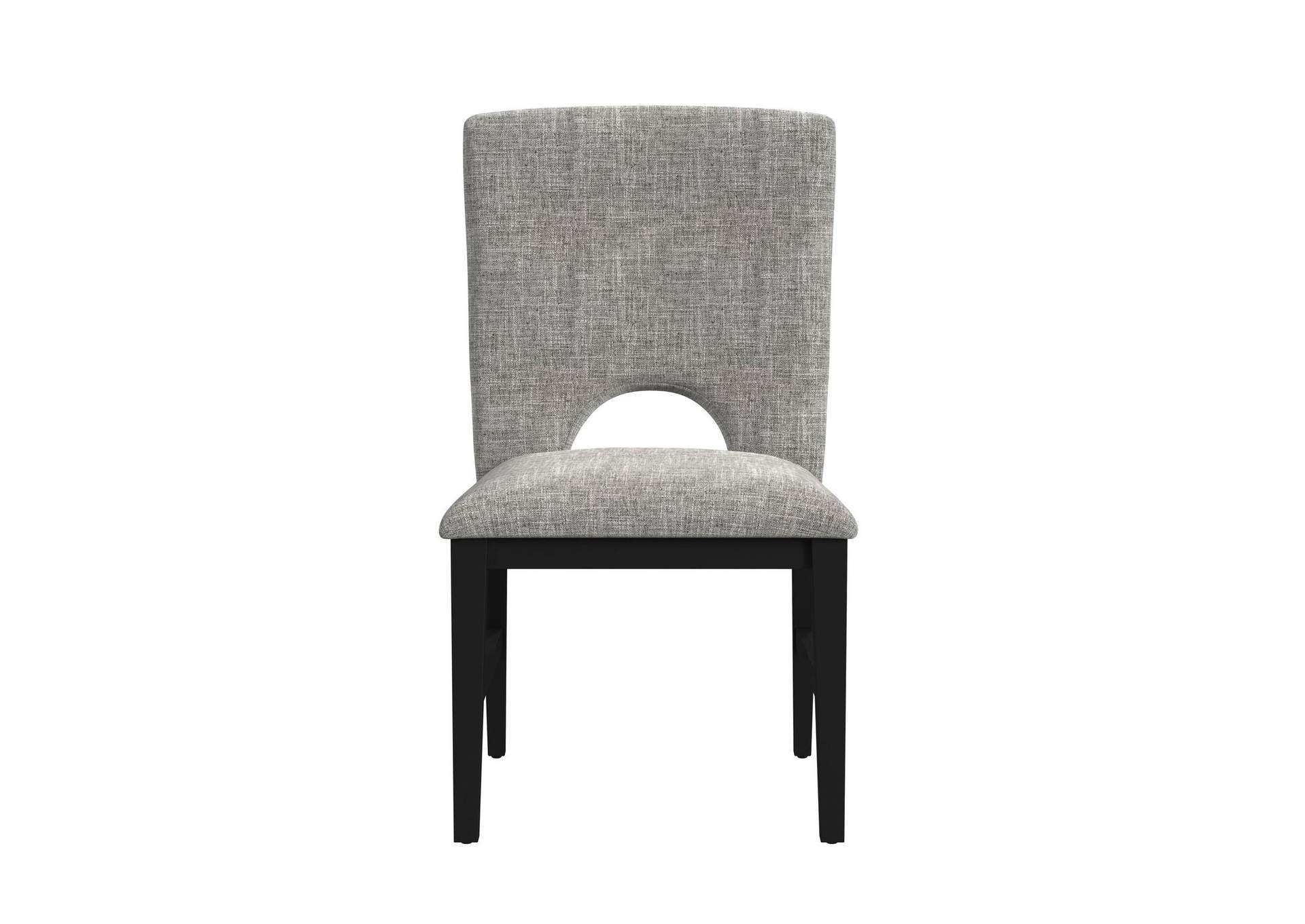 Oregon Dining Side Chair With Grey Fabric In Black 2 Per Carton image 8