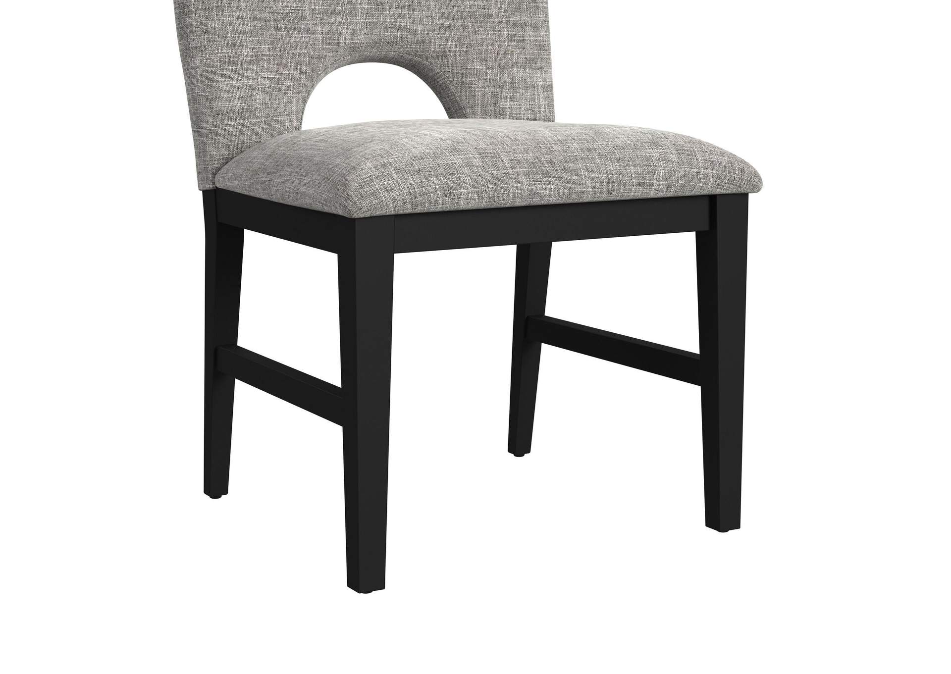 Oregon Dining Side Chair With Grey Fabric In Black 2 Per Carton image 5