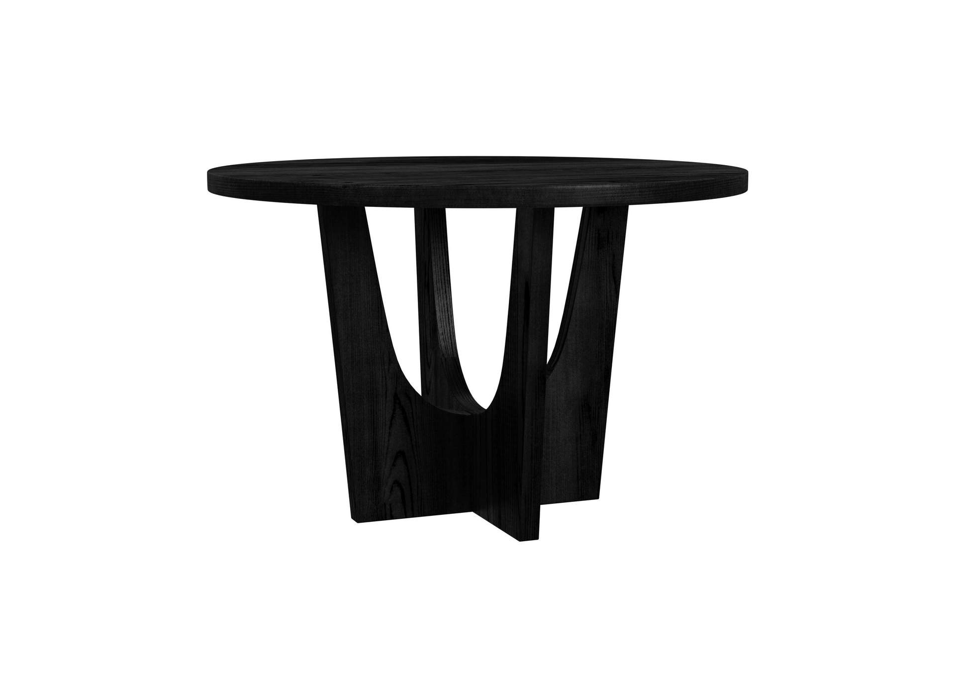 Oregon Round Counter Table With Black Wood Top In Black image 6