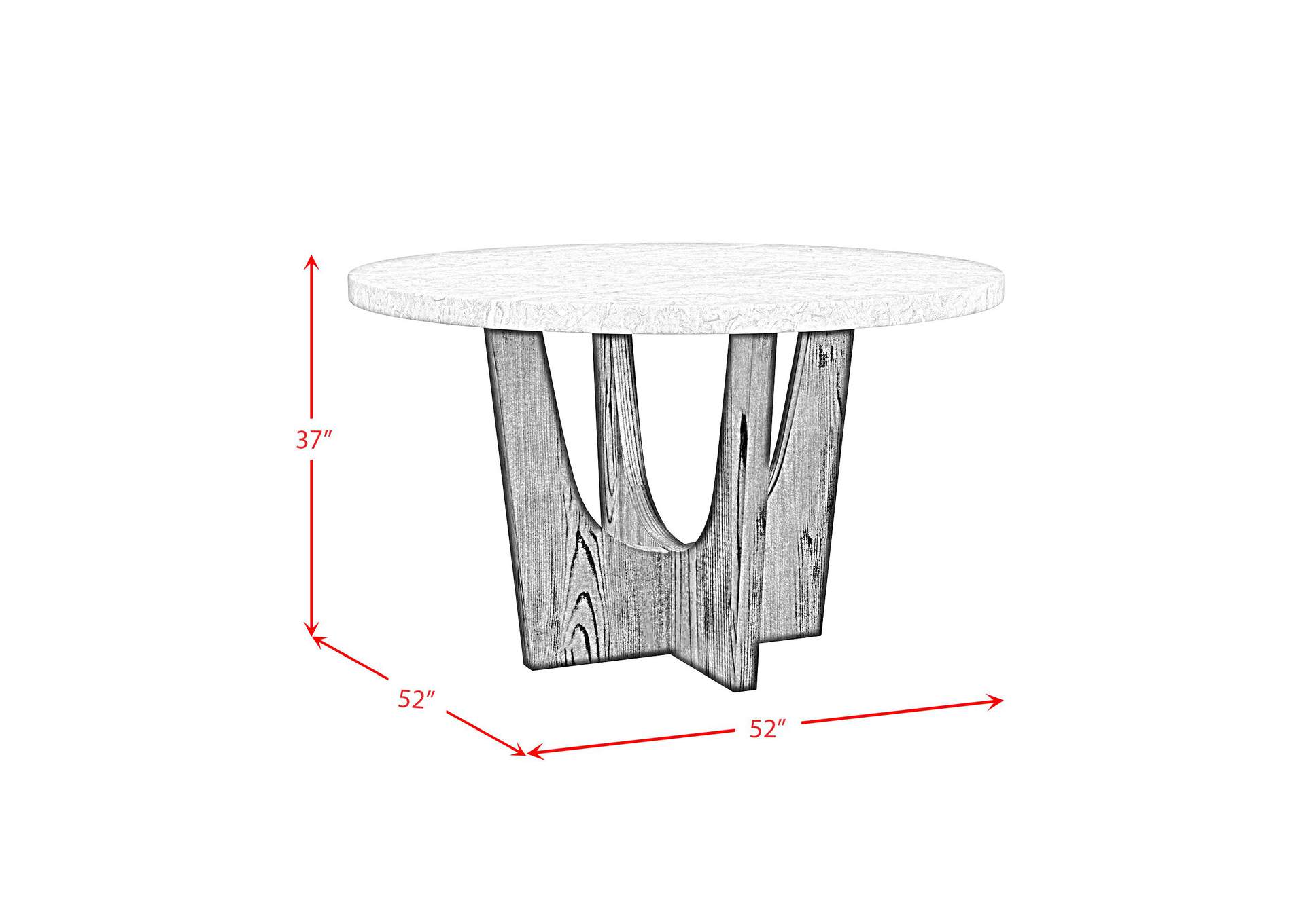 Oregon Round Counter Table With Grey Faux Marble Top In Black image 5