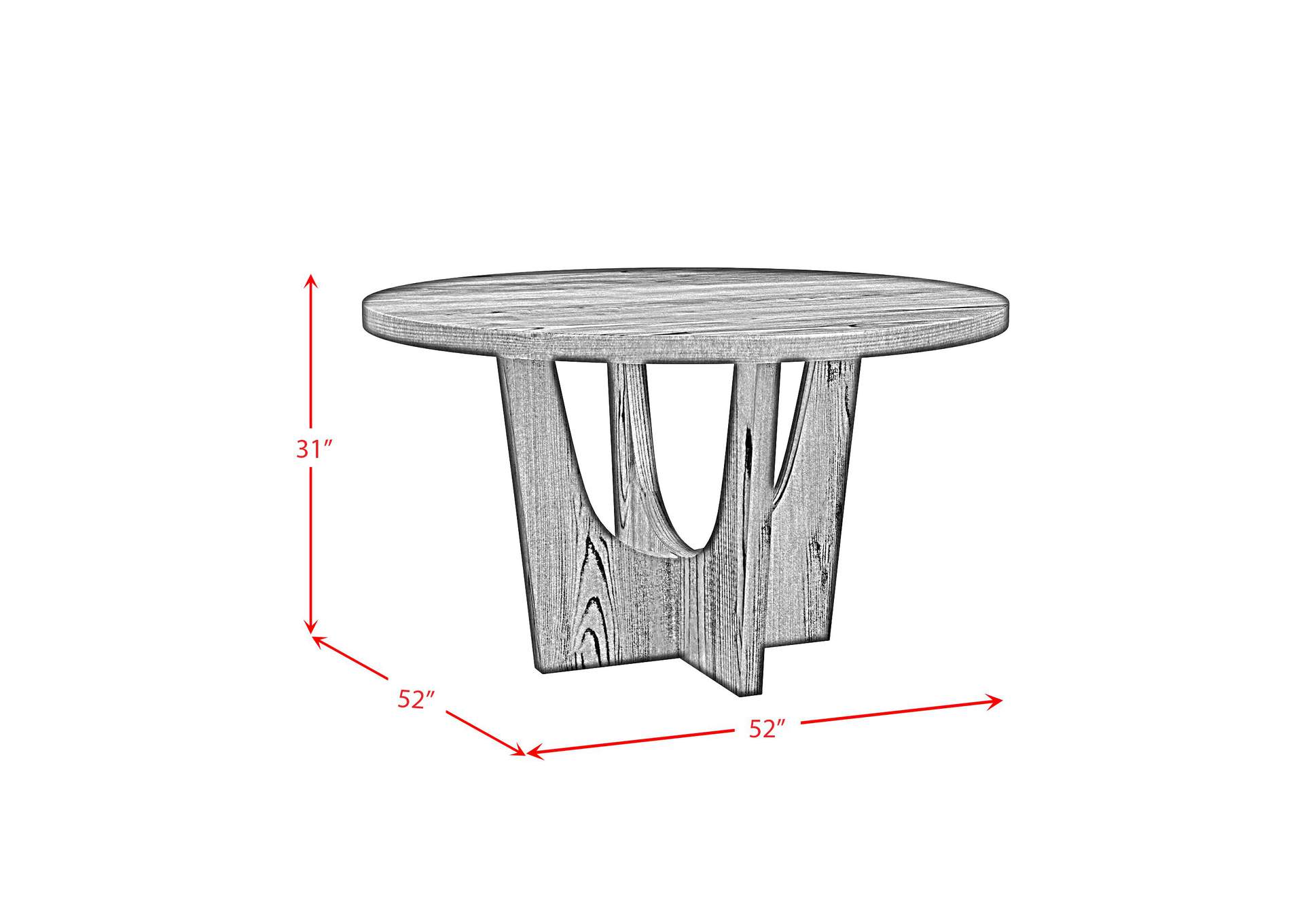 Oregon Round Dining Table With Black Wood Top In Black image 5