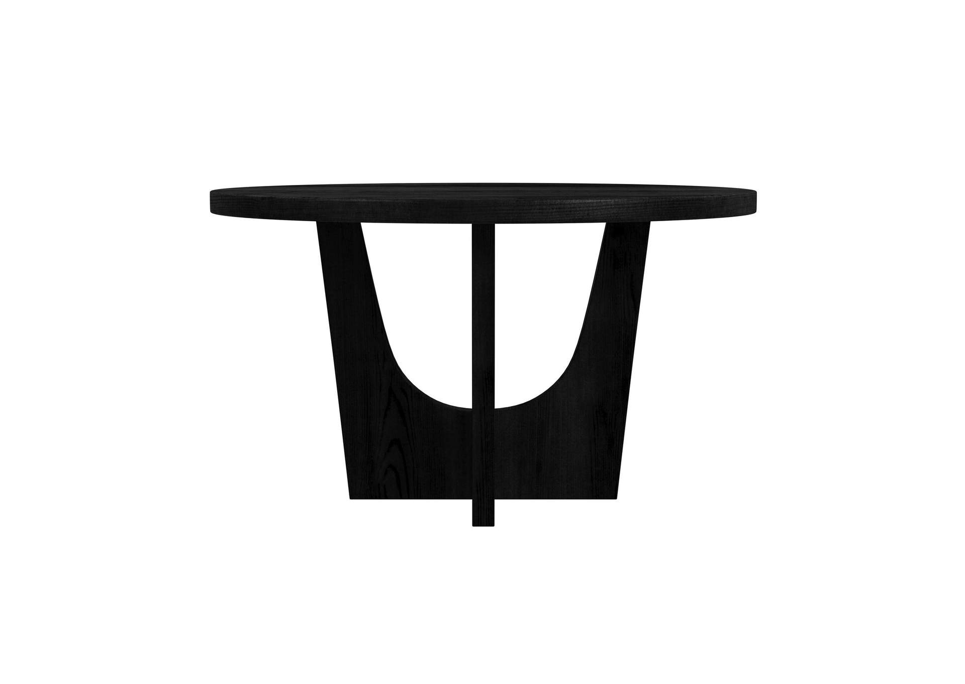 Oregon Round Dining Table With Black Wood Top In Black image 7